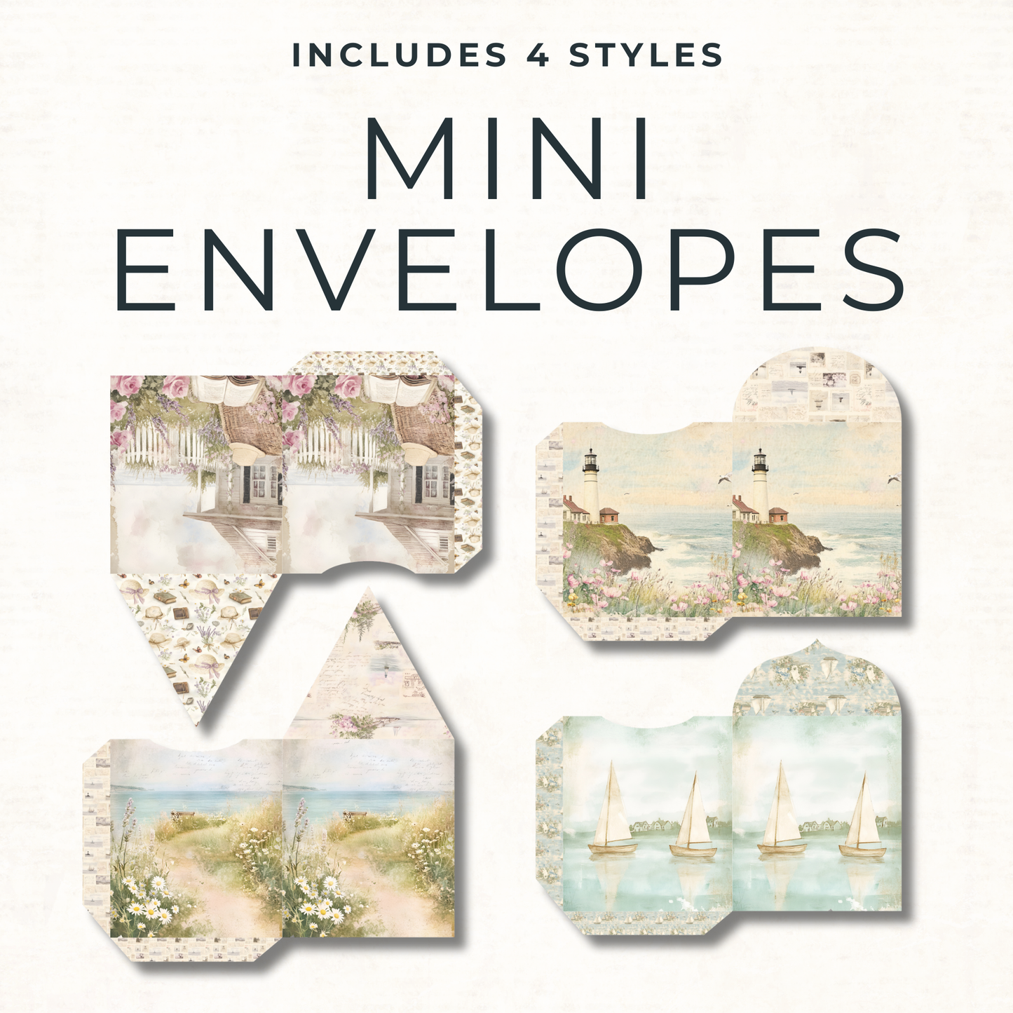 Vintage Seaside Ephemera Pack – Printable Coastal Junk Journal Kit