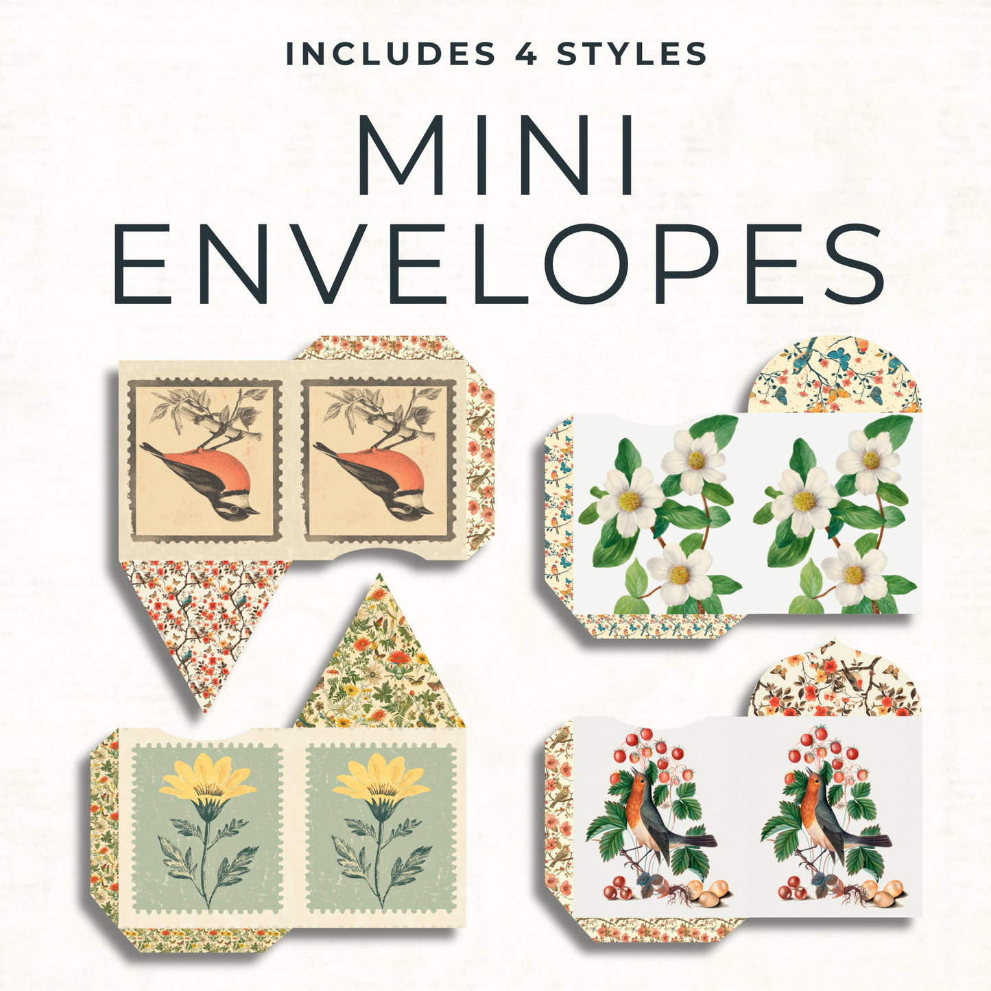 Shabby Chic Ephemera Pack – Printable Birds, Butterflies & Floral Cut-Outs for Junk Journals