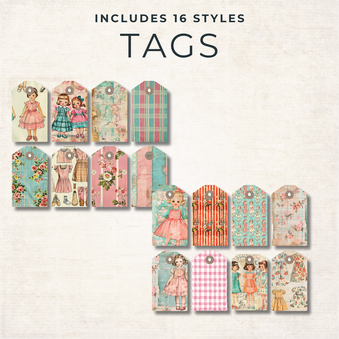 1950s Retro Ephemera – Vintage Sewing Pattern Ephemera & Printable Fashion Collage Sheets