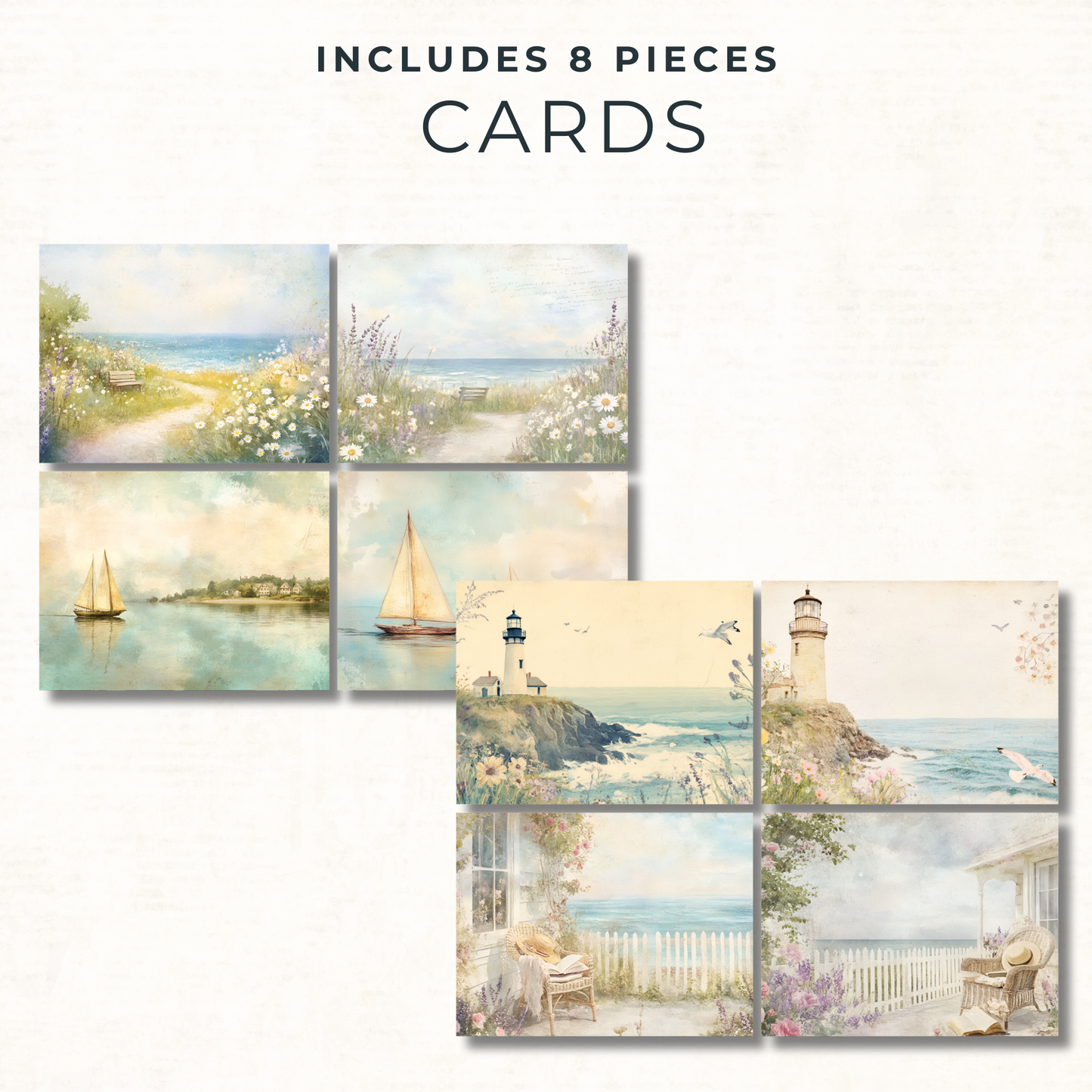 Vintage Seaside Ephemera Pack – Printable Coastal Junk Journal Kit