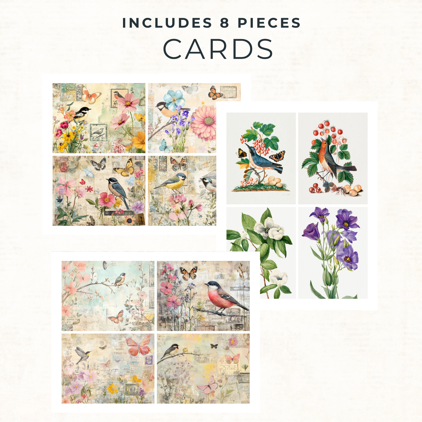Shabby Chic Ephemera Pack – Printable Birds, Butterflies & Floral Cut-Outs for Junk Journals