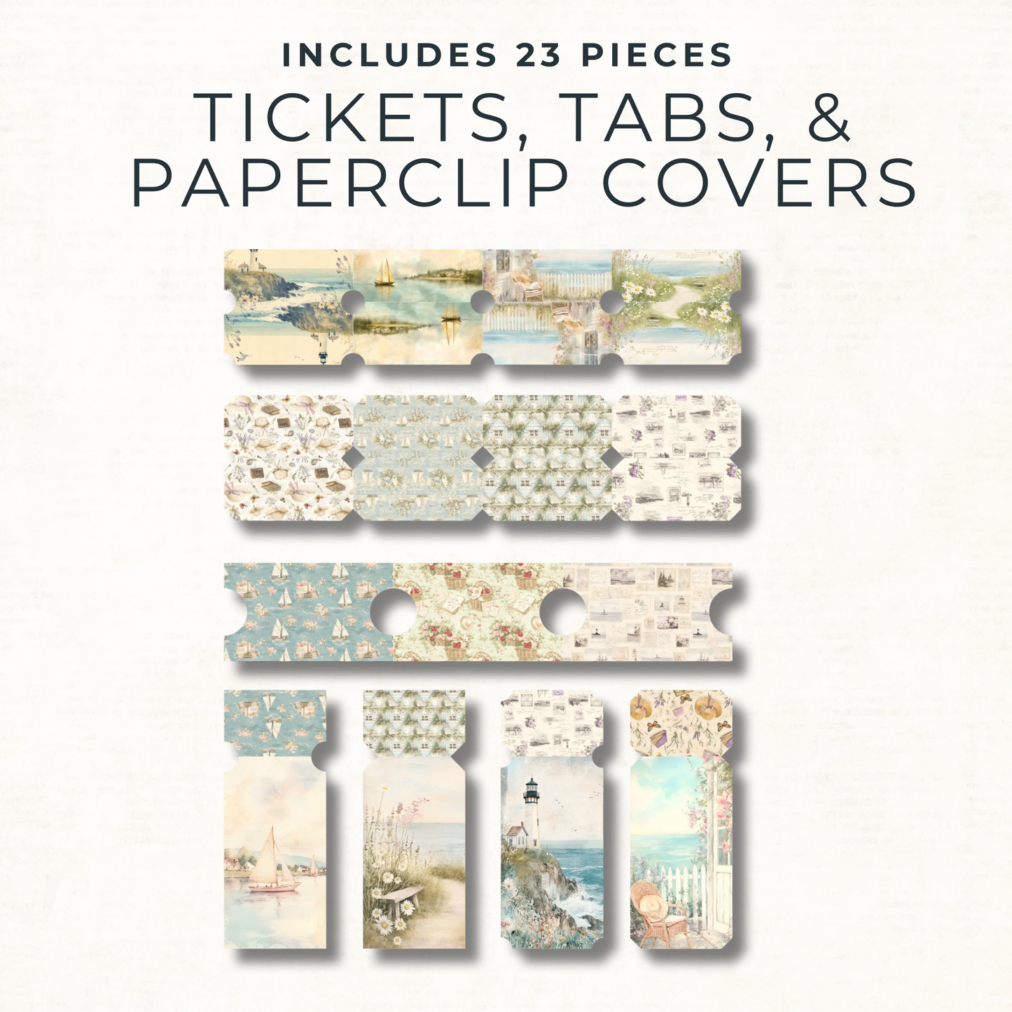 Vintage Seaside Ephemera Pack – Printable Coastal Junk Journal Kit
