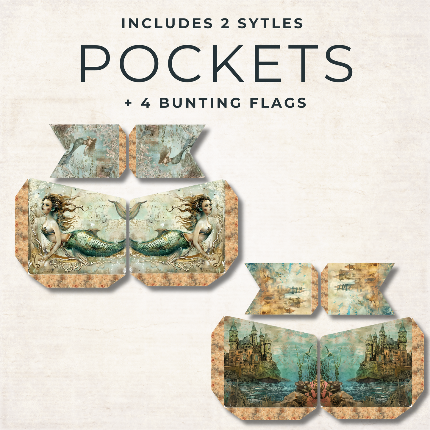 Mermaid Dreams Junk Journal Kit – Vintage Printable Ephemera & Underwater Collage Pages