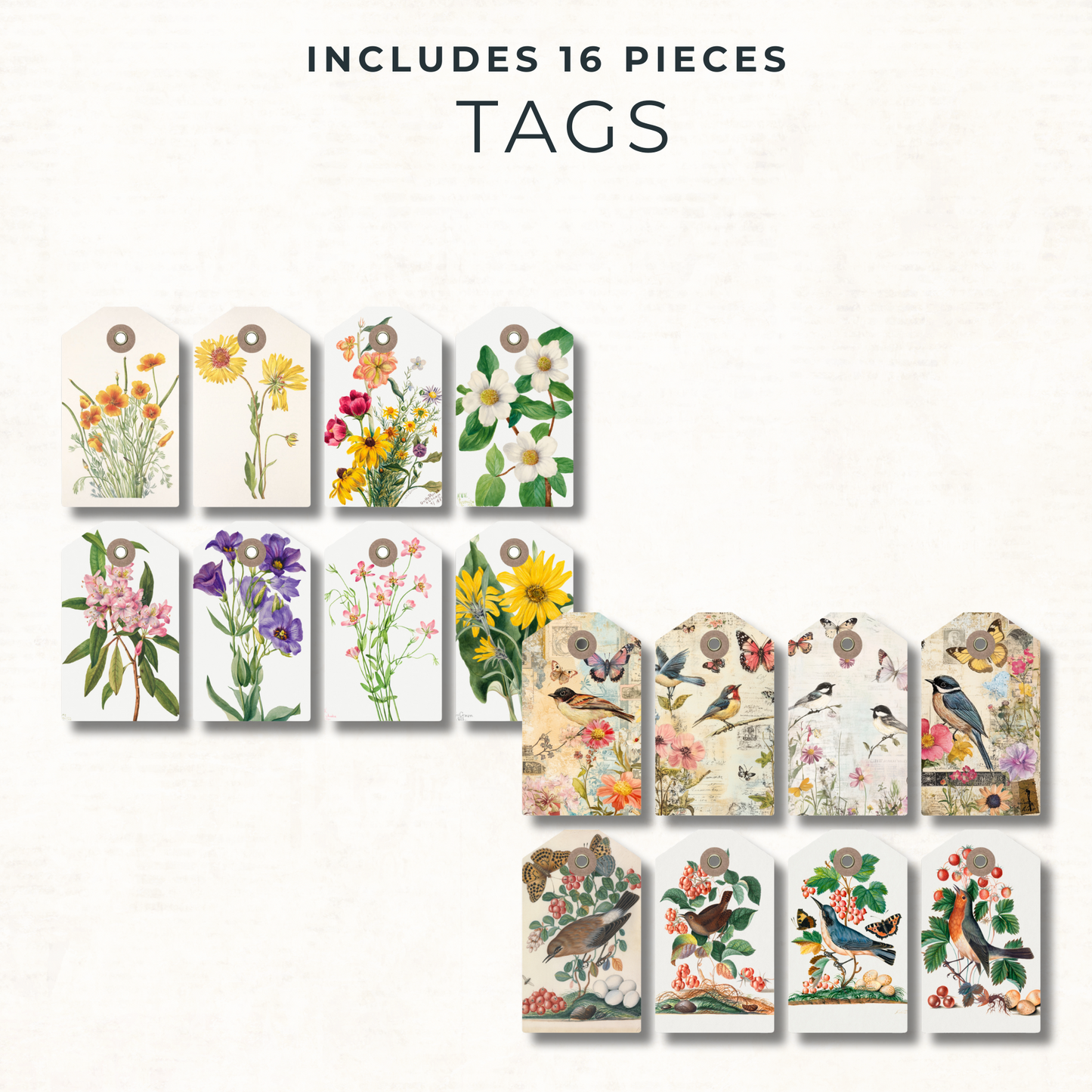 Shabby Chic Ephemera Pack – Printable Birds, Butterflies & Floral Cut-Outs for Junk Journals