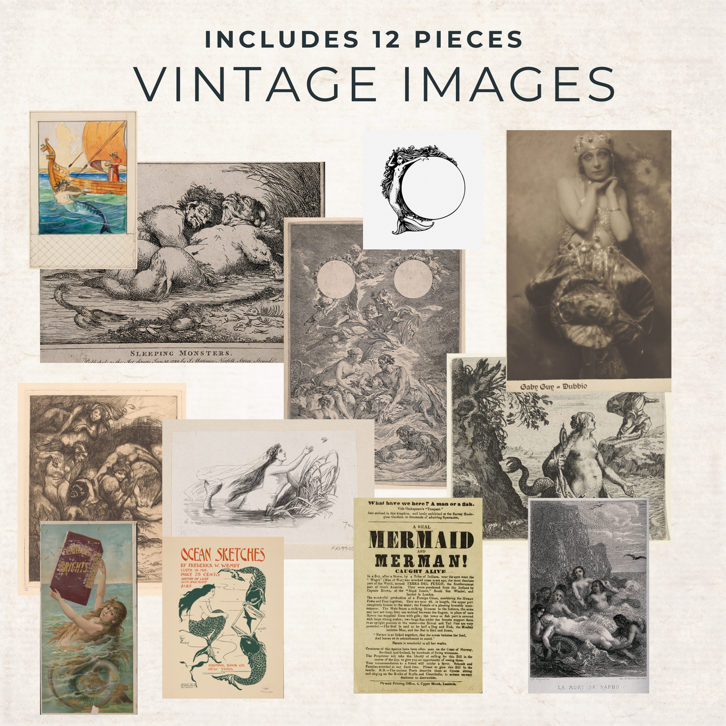 Mermaid Dreams Junk Journal Kit – Vintage Printable Ephemera & Underwater Collage Pages