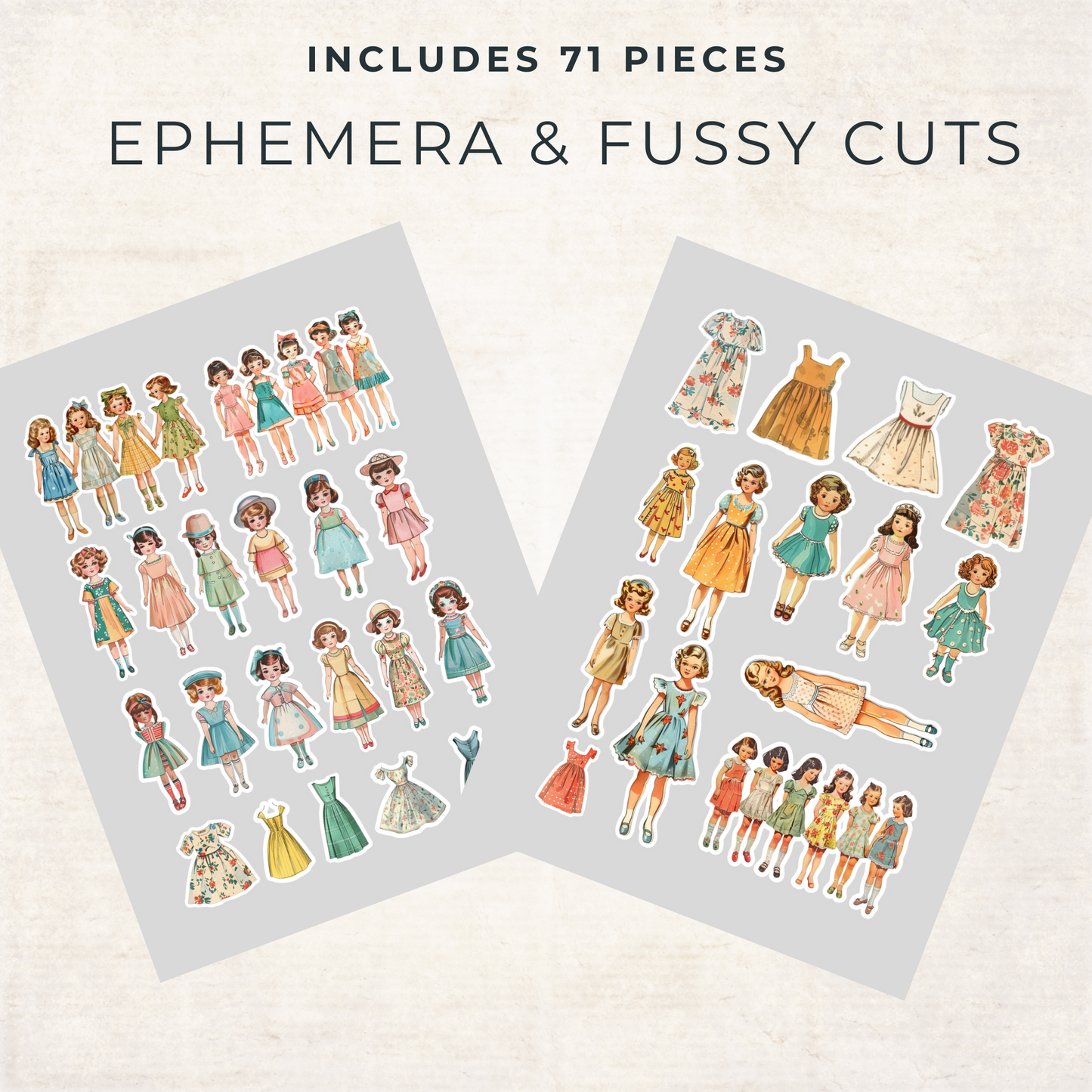 1950s Retro Ephemera – Vintage Sewing Pattern Ephemera & Printable Fashion Collage Sheets