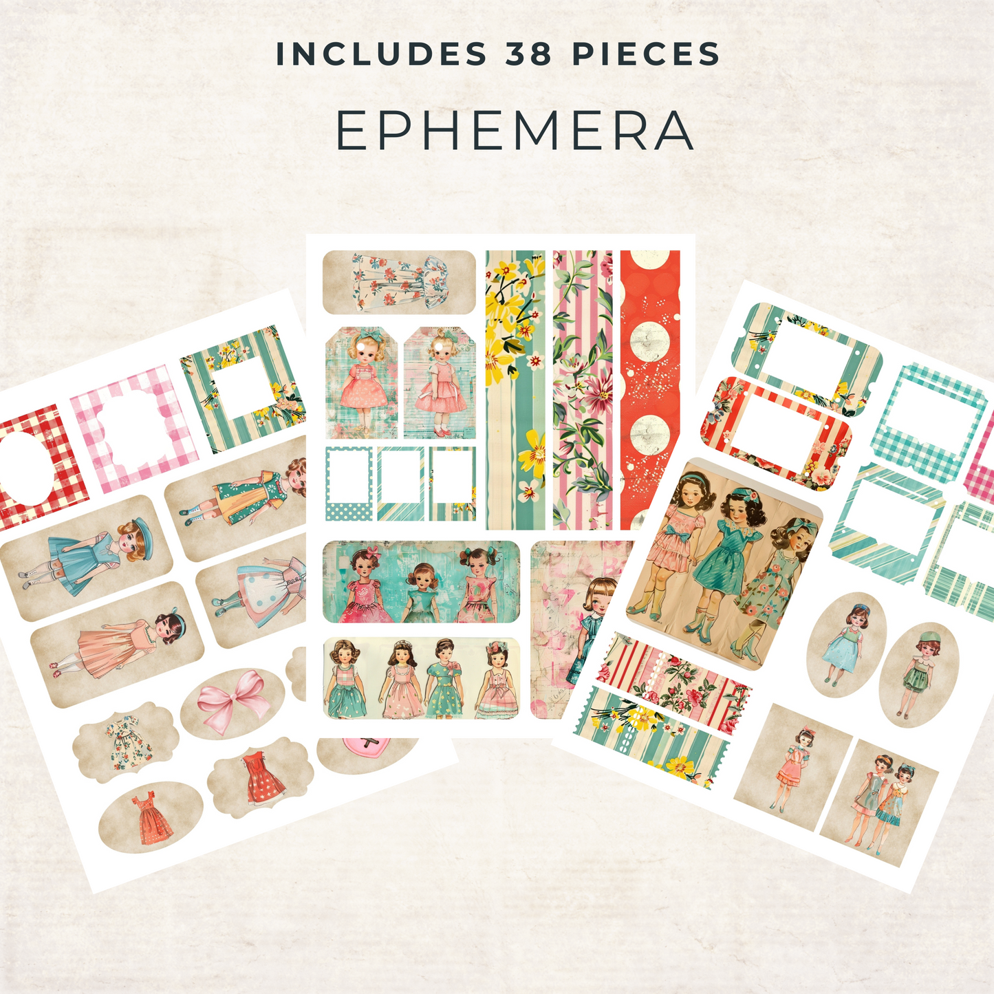 1950s Retro Ephemera – Vintage Sewing Pattern Ephemera & Printable Fashion Collage Sheets