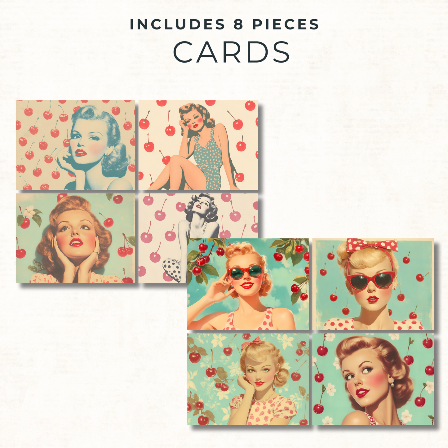 Retro Cherry Junk Journal Kit – 1950s Pin-Up Ephemera