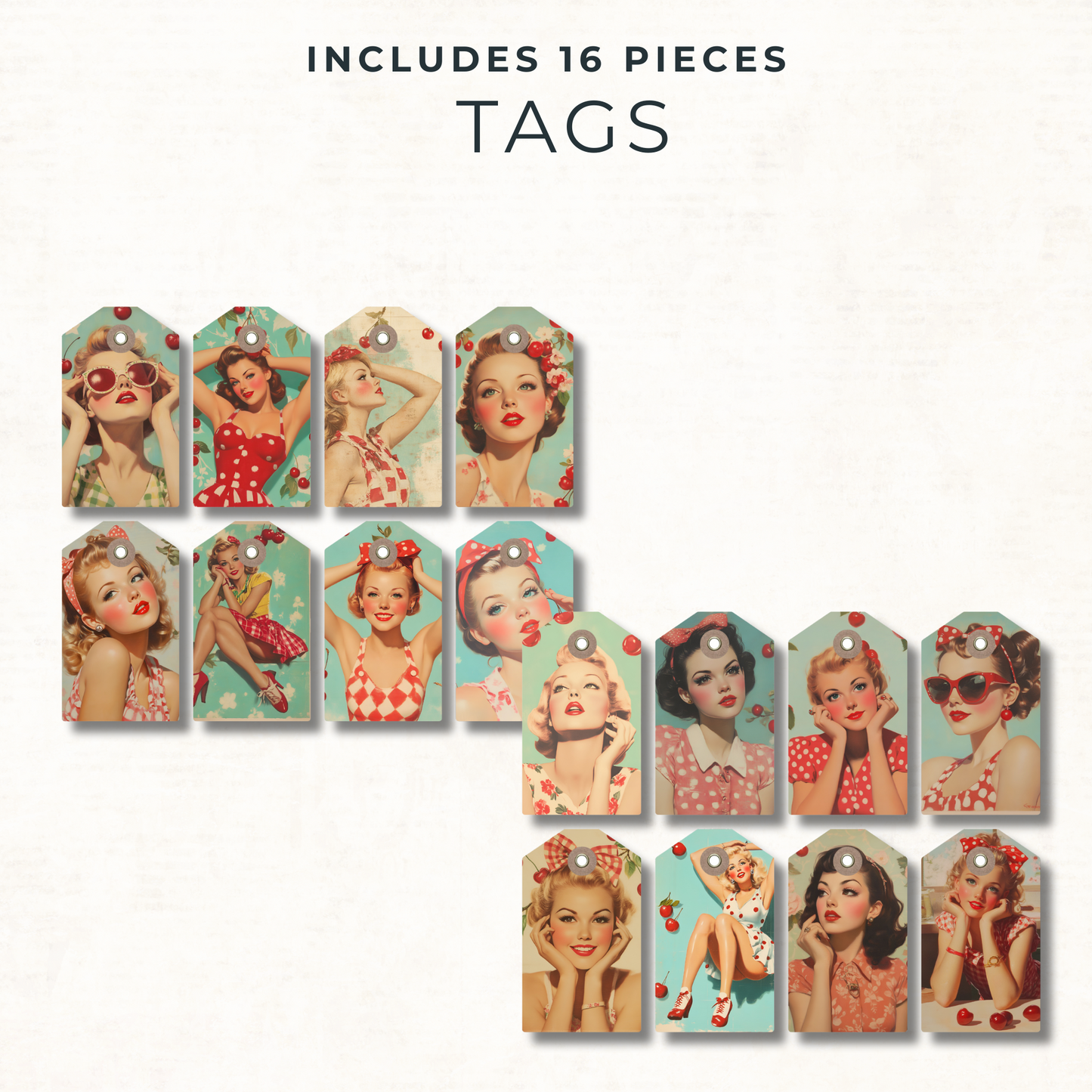 Retro Cherry Junk Journal Kit – 1950s Pin-Up Ephemera