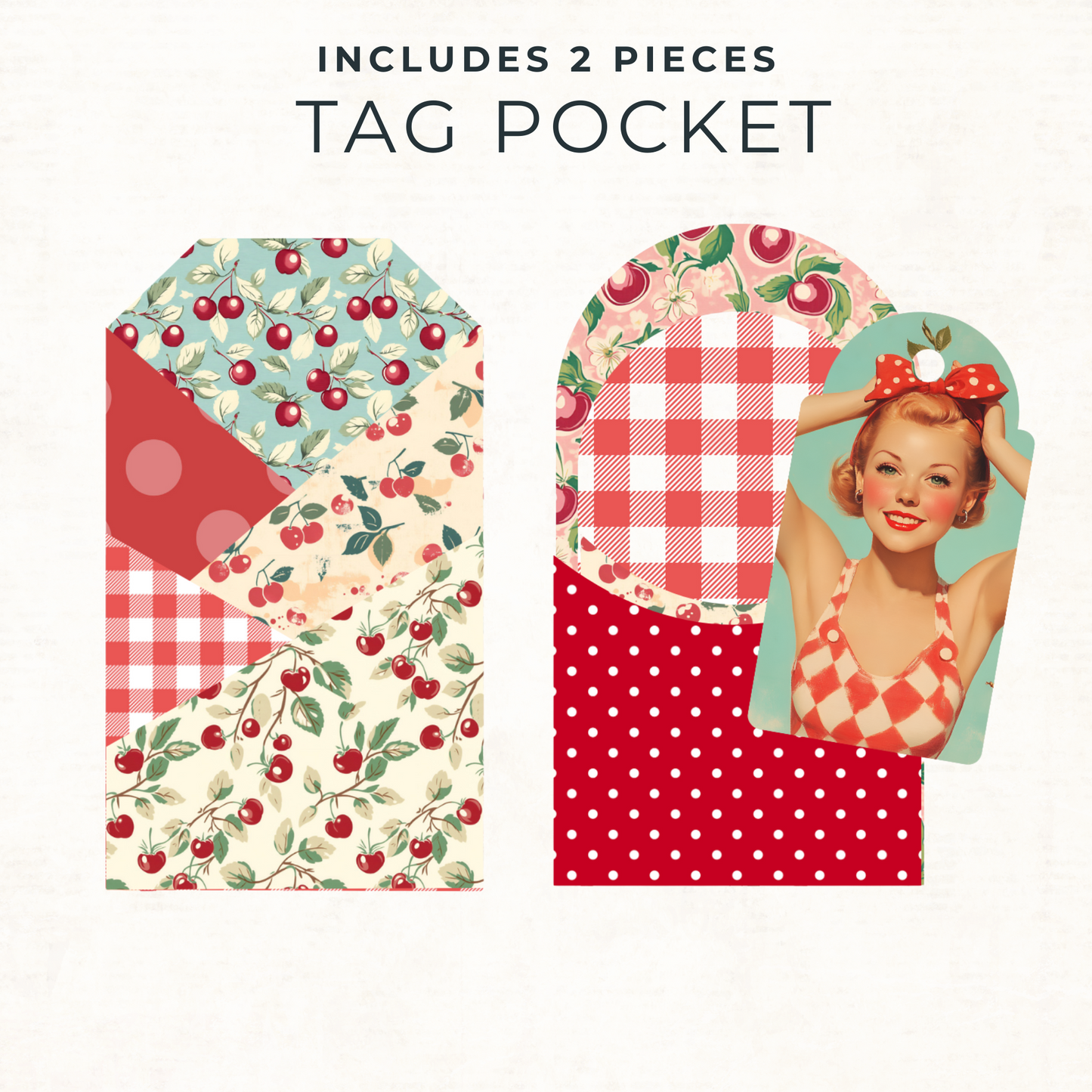 Retro Cherry Junk Journal Kit – 1950s Pin-Up Ephemera