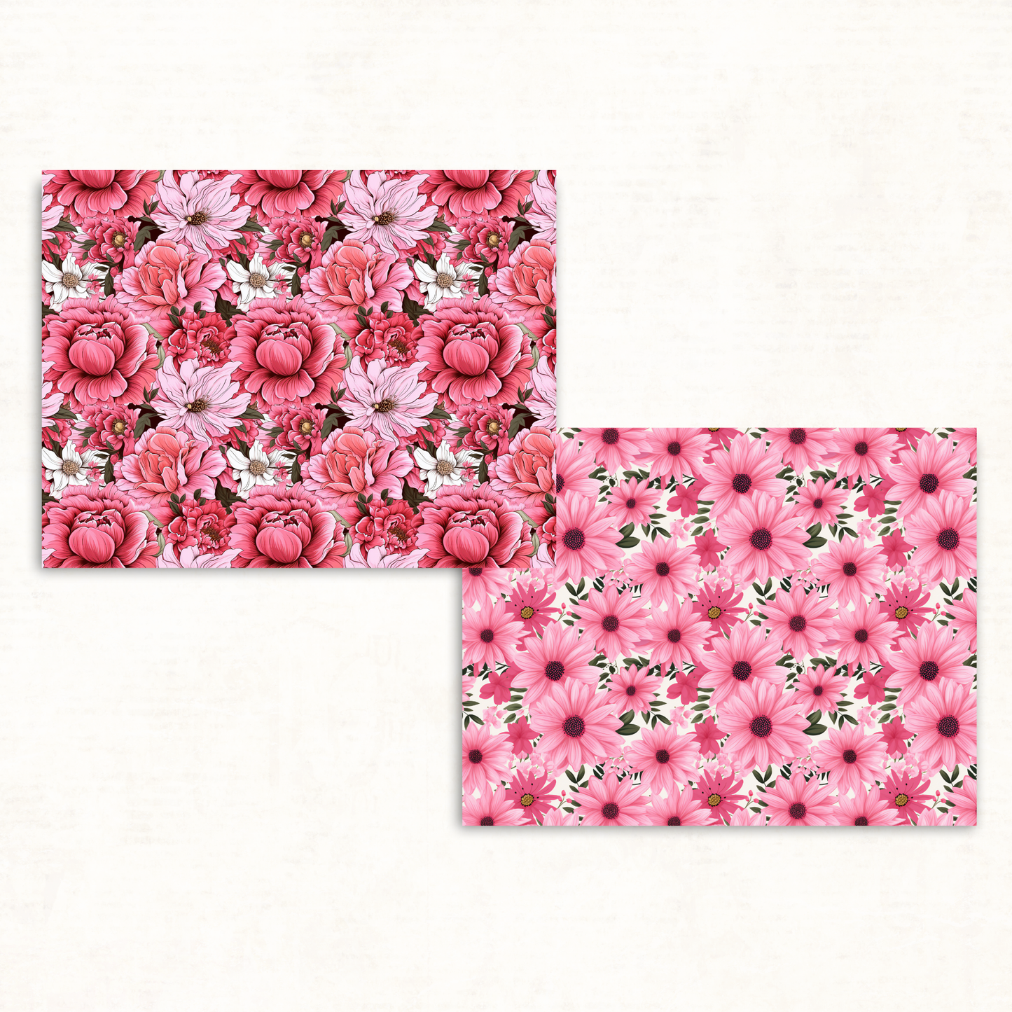 Pink Boho Floral Scrapbook Papers – Printable Vintage Backgrounds for Junk Journals & Collage
