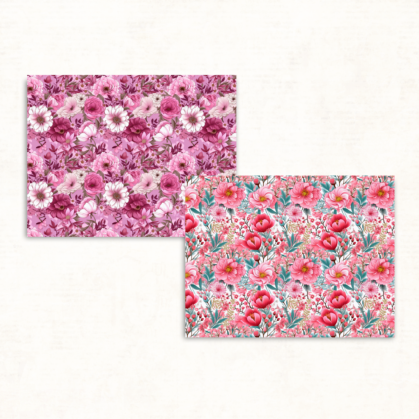 Pink Boho Floral Scrapbook Papers – Printable Vintage Backgrounds for Junk Journals & Collage