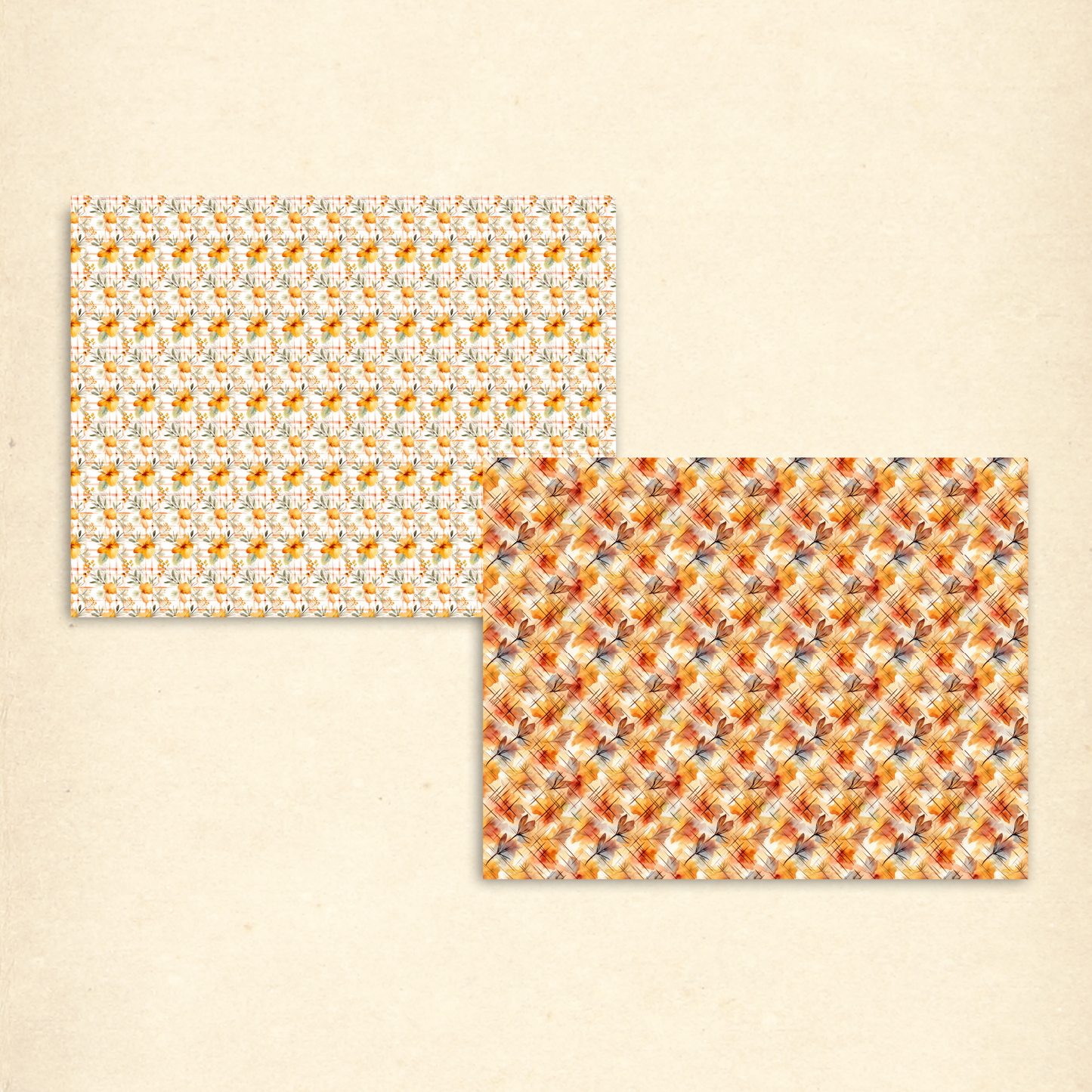 Fall Plaid Scrapbook Papers – Printable Autumn Patterns with Leaves, Florals & Cozy Browns