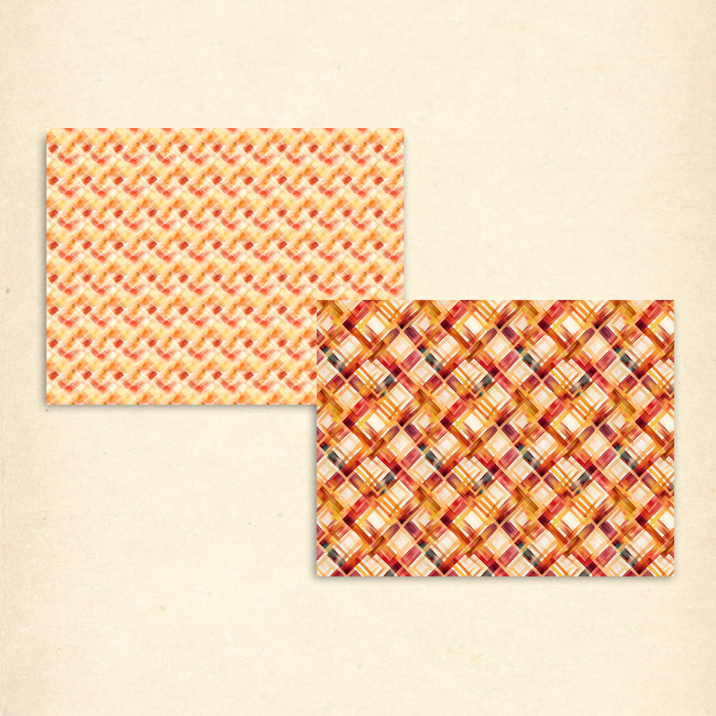 Fall Plaid Scrapbook Papers – Printable Autumn Patterns with Leaves, Florals & Cozy Browns