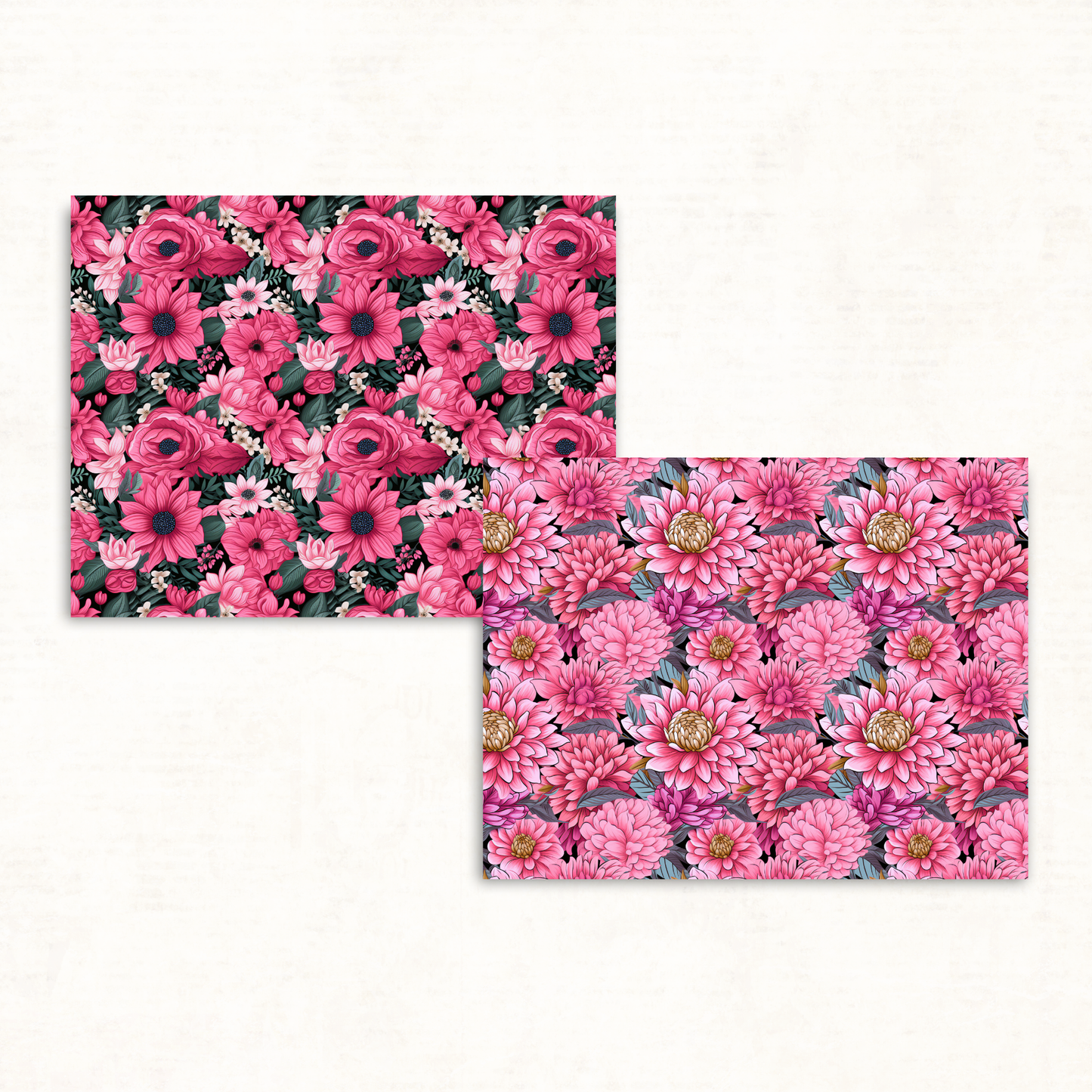Pink Boho Floral Scrapbook Papers – Printable Vintage Backgrounds for Junk Journals & Collage