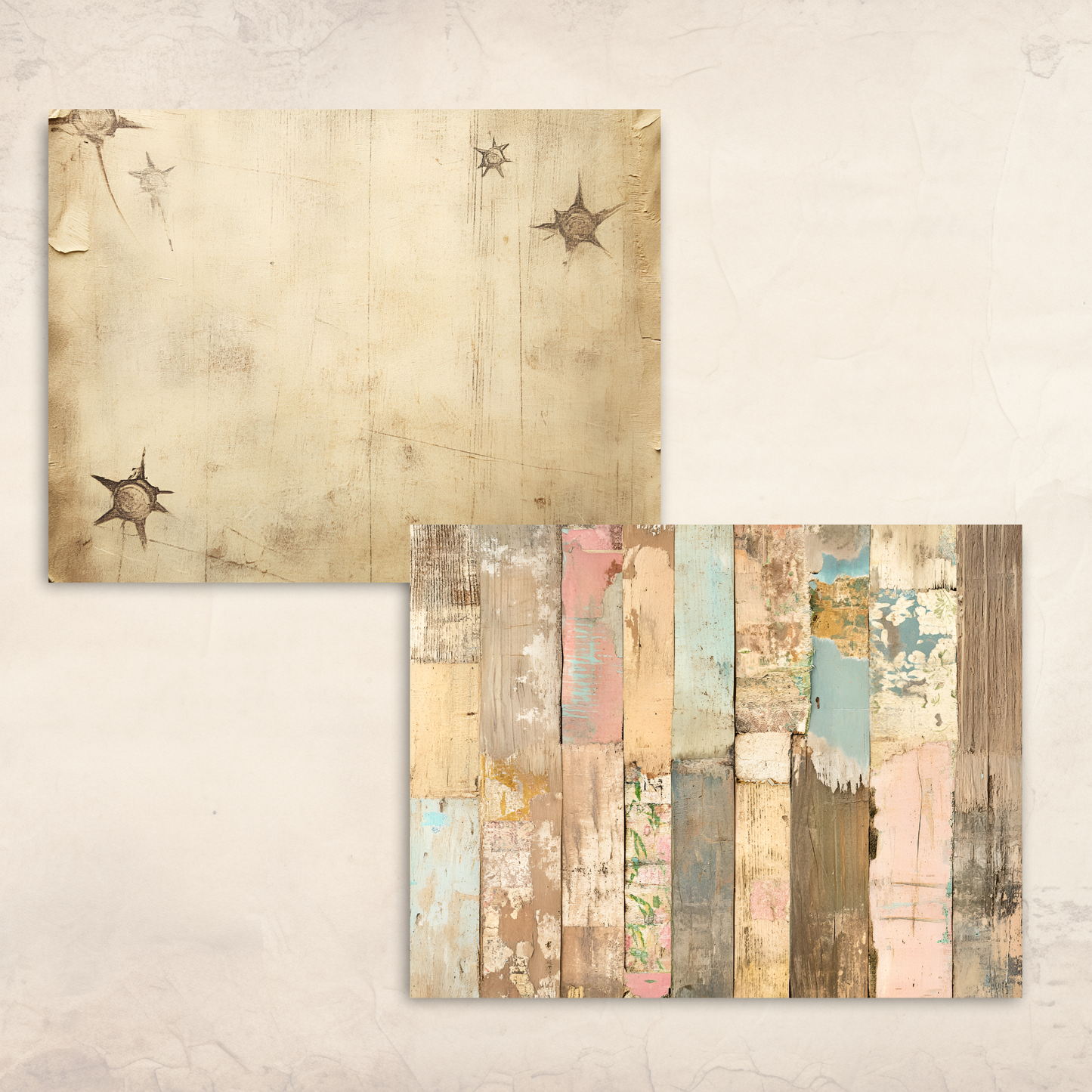 Distressed Wood Digital Paper – Rustic Shabby Chic Woodgrain Backgrounds for Junk Journals & Scrapbooks