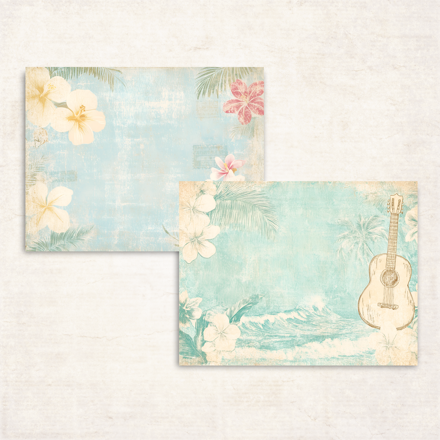 Hawaiian Vacation Junk Journal Kit – Printable Island Ephemera & Travel Collage Sheets