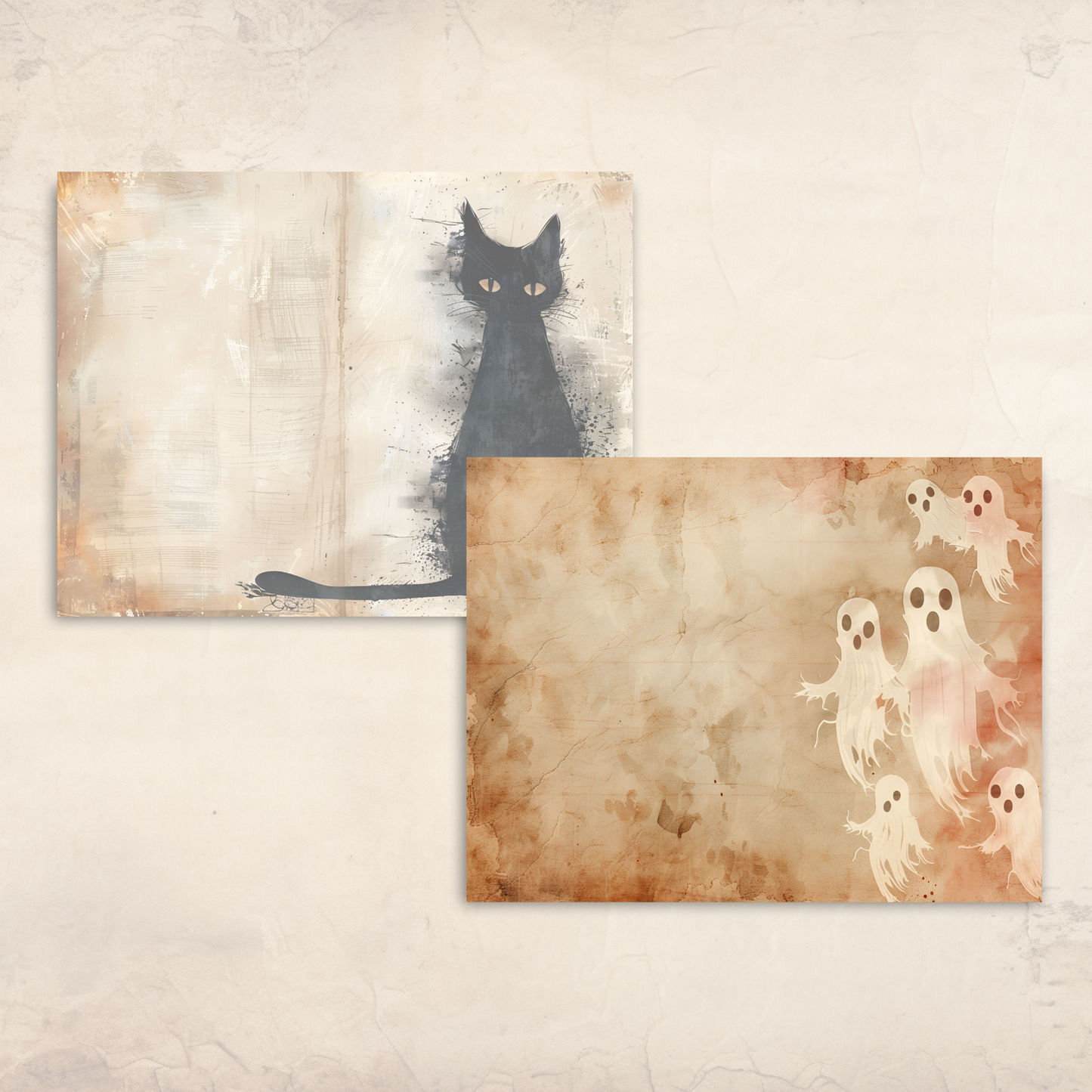 Whimsical Halloween Junk Journal Kit – Printable Cute Ghosts, Pumpkins & Spooky Scrapbook Pages