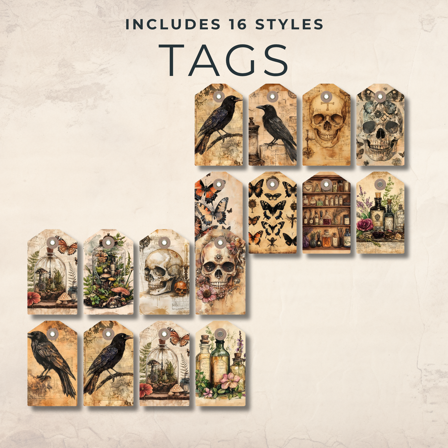 Cabinet of Curiosities Junk Journal Kit – Printable Oddities Ephemera & Spooky Victorian Papers