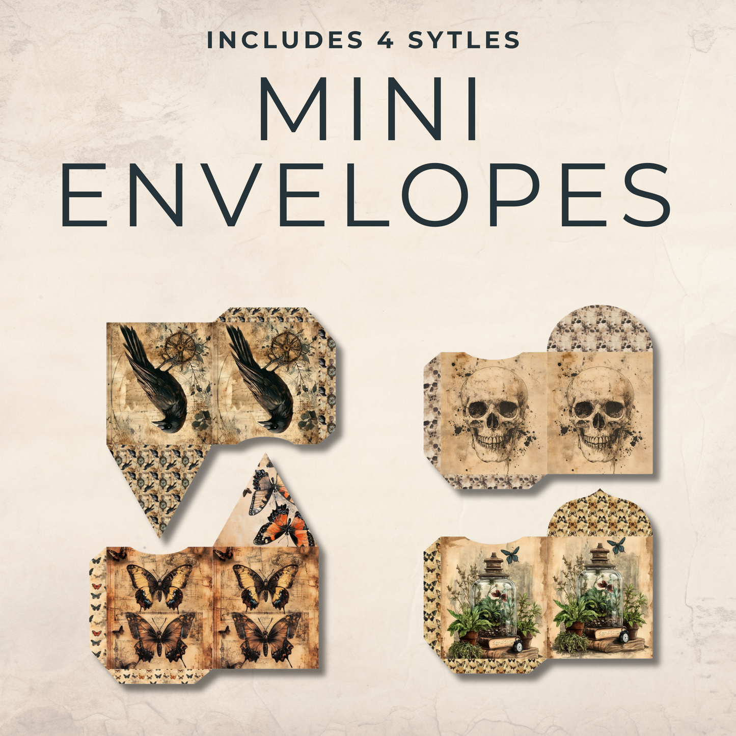 Cabinet of Curiosities Junk Journal Kit – Printable Oddities Ephemera & Spooky Victorian Papers