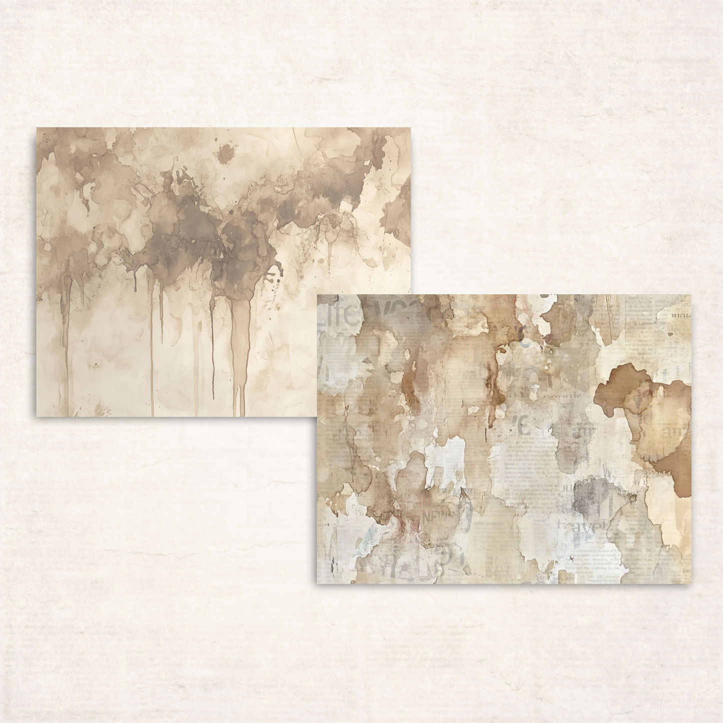 Coffee-Stained Journal Kit – Printable Vintage Aged Papers & Ephemera for Junk Journals