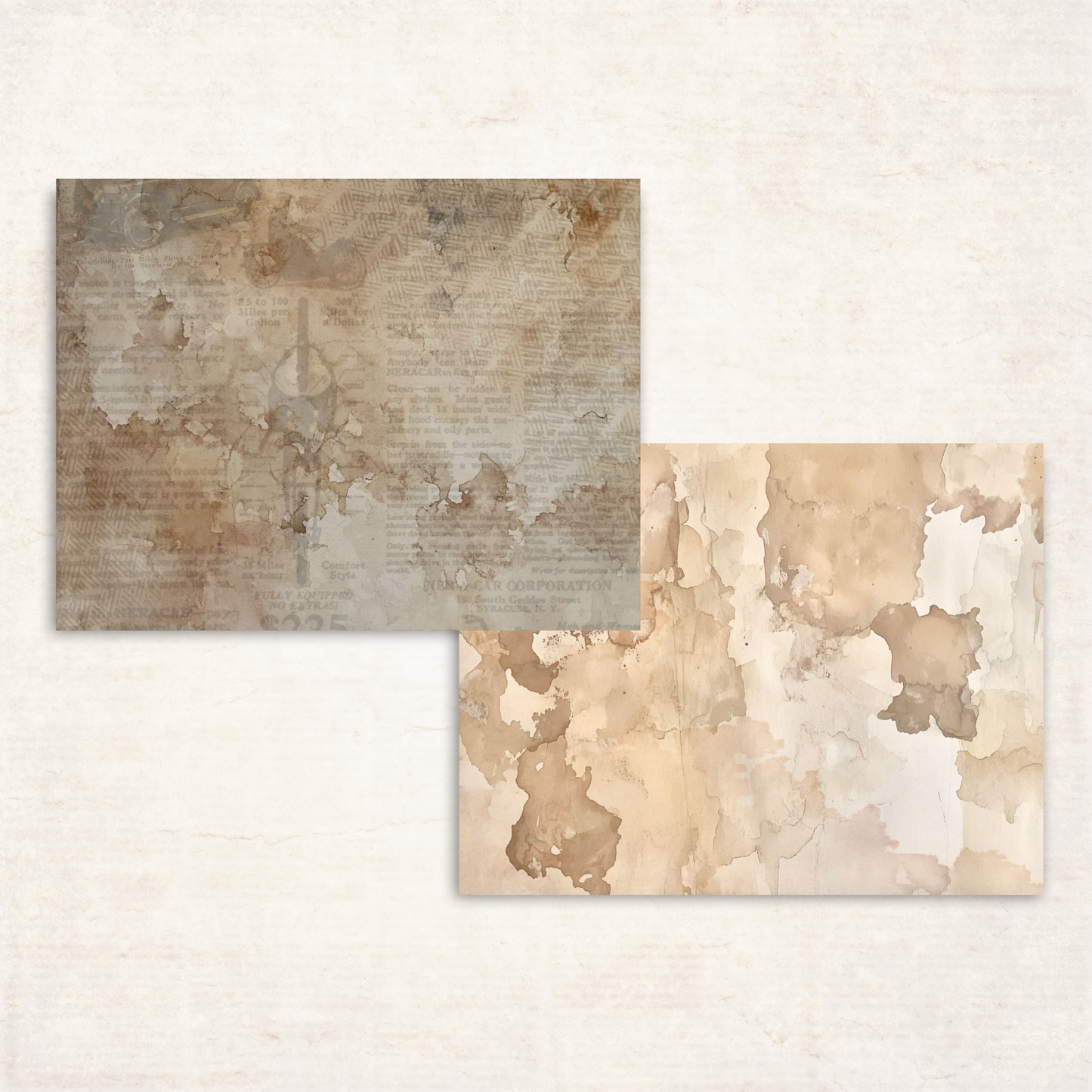 Coffee-Stained Journal Kit – Printable Vintage Aged Papers & Ephemera for Junk Journals