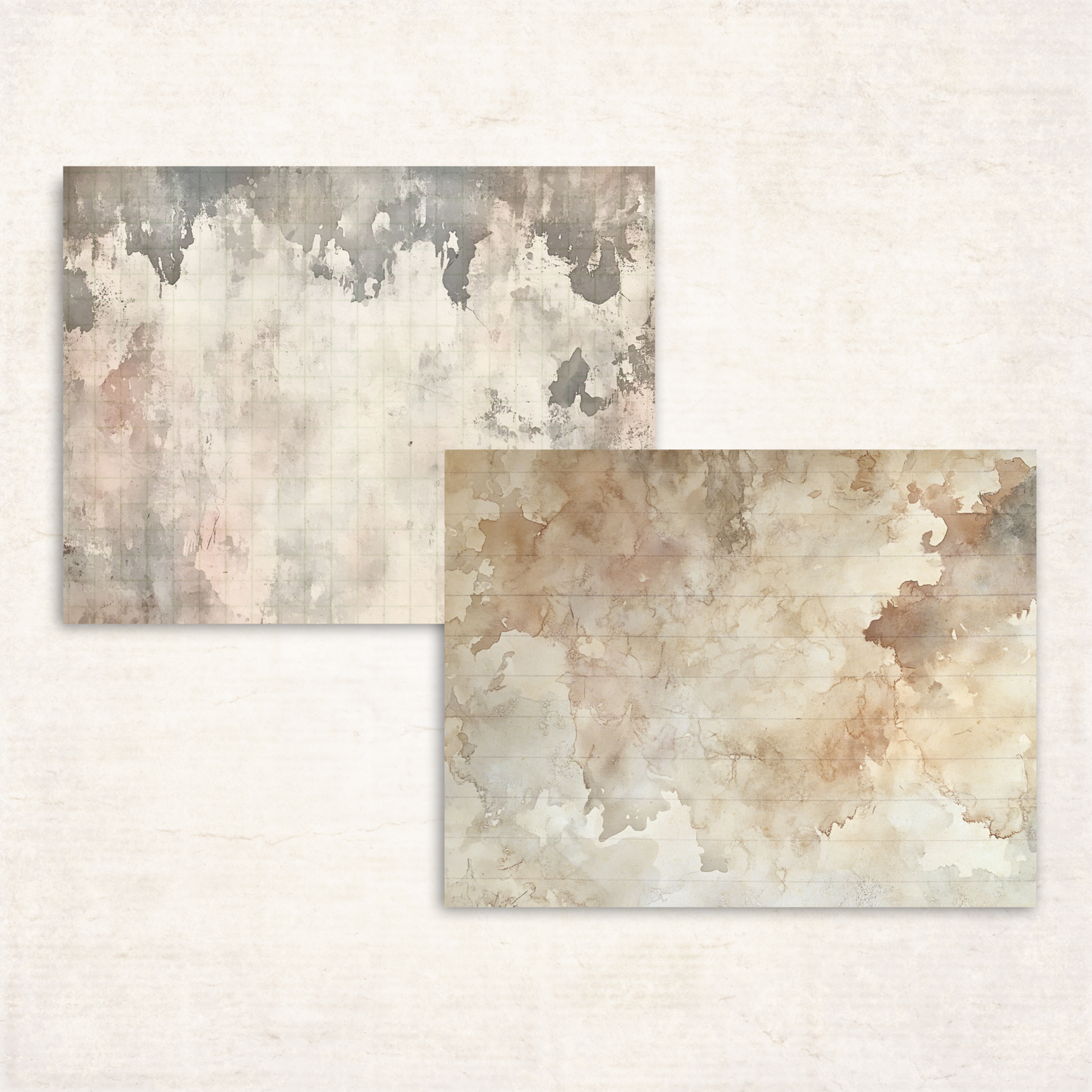Coffee-Stained Journal Kit – Printable Vintage Aged Papers & Ephemera for Junk Journals