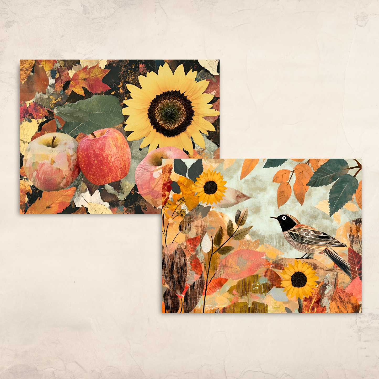 Cozy Fall Collage Sheets – Printable Sunflowers, Birds & Florals for Junk Journals & Autumn Crafts