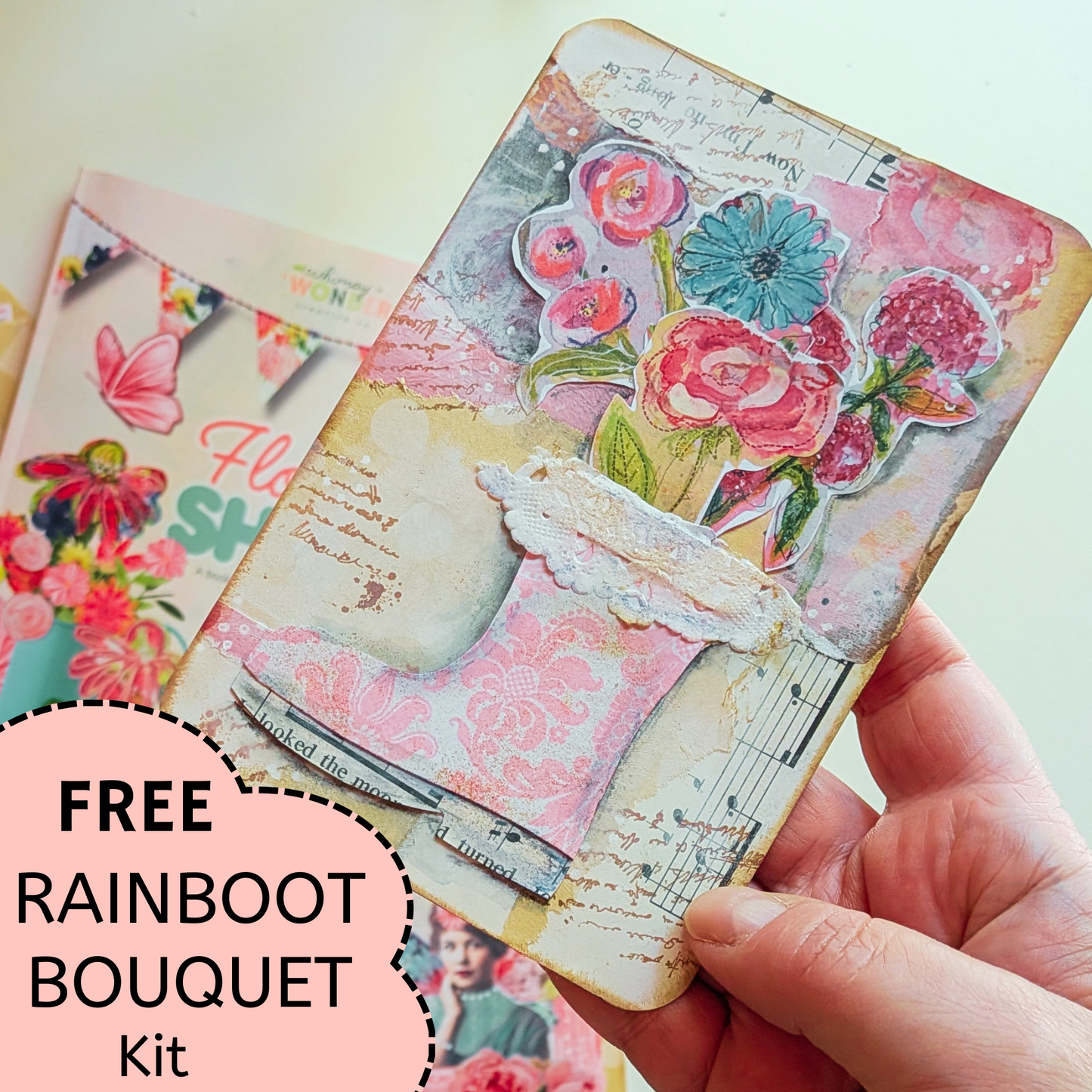 Whimsical Rainboot Bouquet Kit FREE DOWNLOAD
