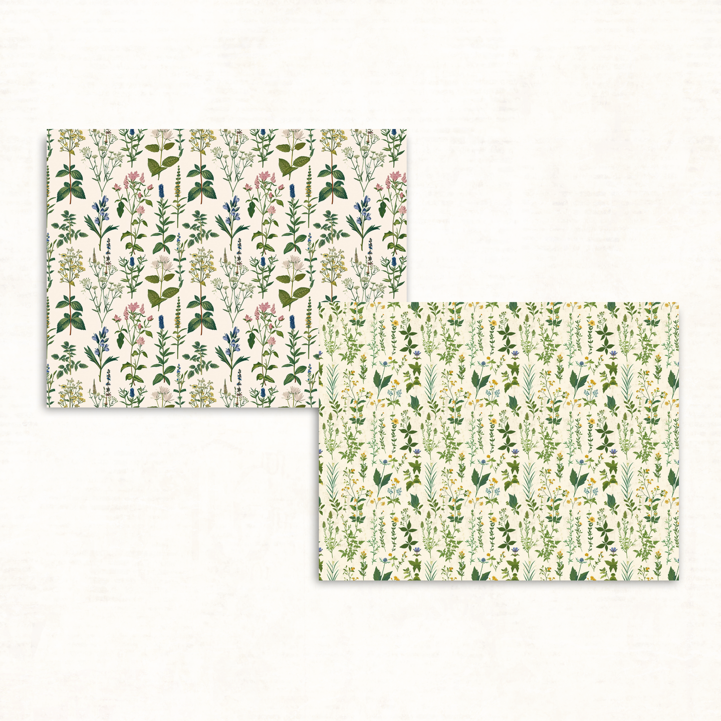 Wildflowers & Herbs Scrapbook Papers – Printable Botanical Backgrounds for Journals & Crafts