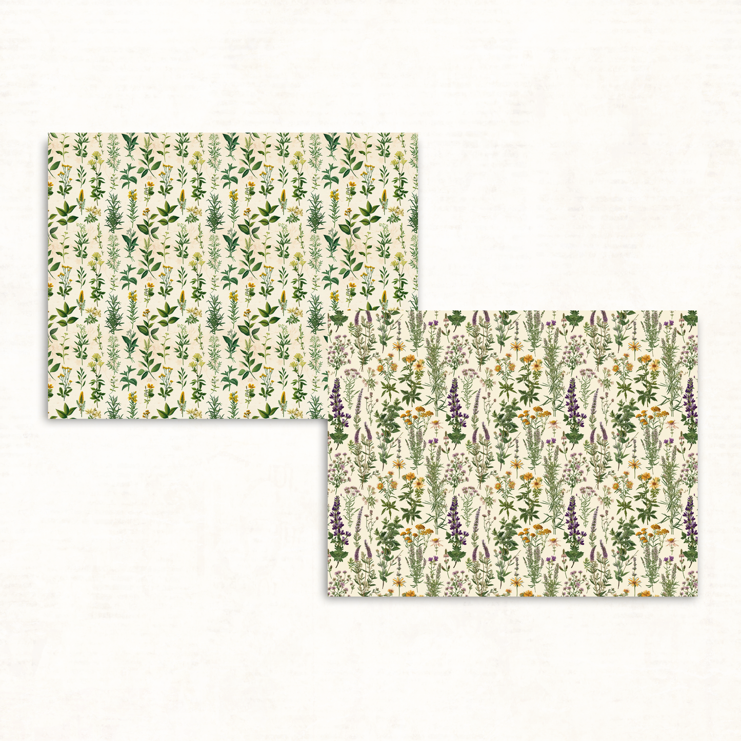 Wildflowers & Herbs Scrapbook Papers – Printable Botanical Backgrounds for Journals & Crafts