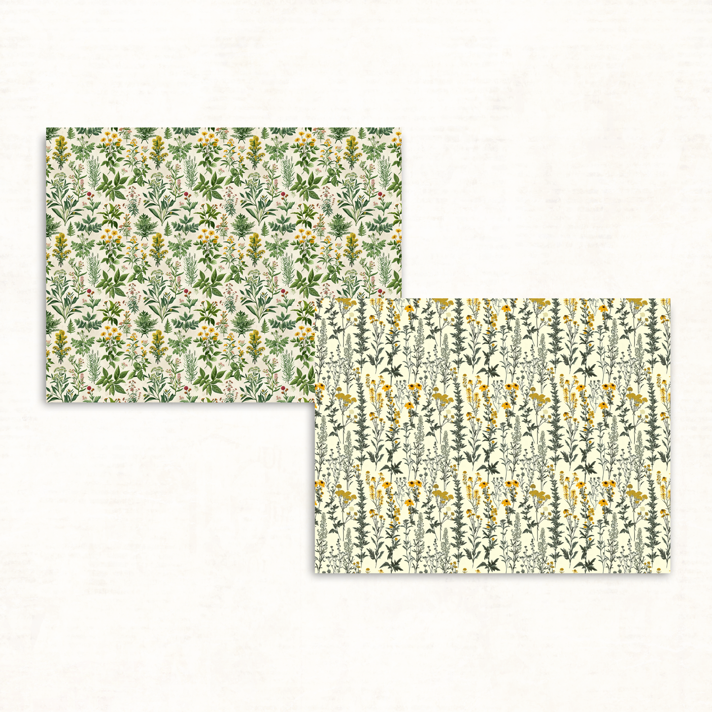 Wildflowers & Herbs Scrapbook Papers – Printable Botanical Backgrounds for Journals & Crafts