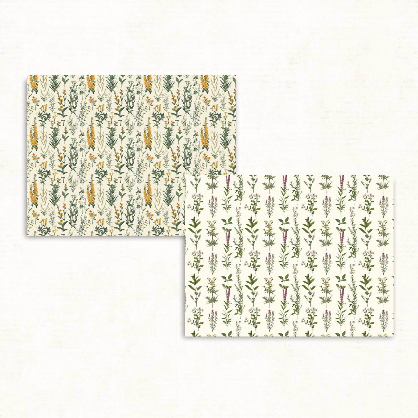 Wildflowers & Herbs Scrapbook Papers – Printable Botanical Backgrounds for Journals & Crafts