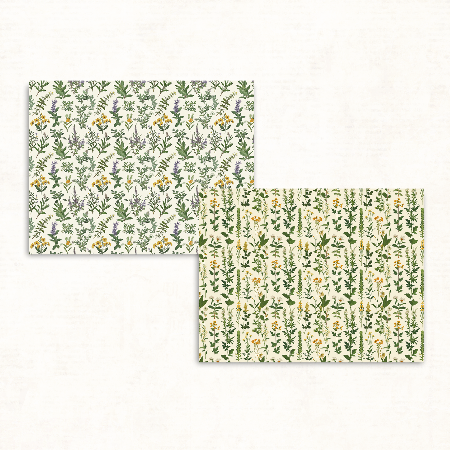 Wildflowers & Herbs Scrapbook Papers – Printable Botanical Backgrounds for Journals & Crafts