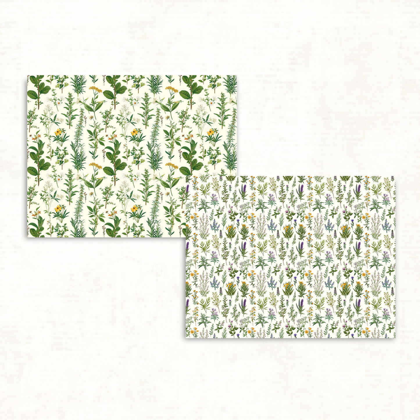 Wildflowers & Herbs Scrapbook Papers – Printable Botanical Backgrounds for Journals & Crafts