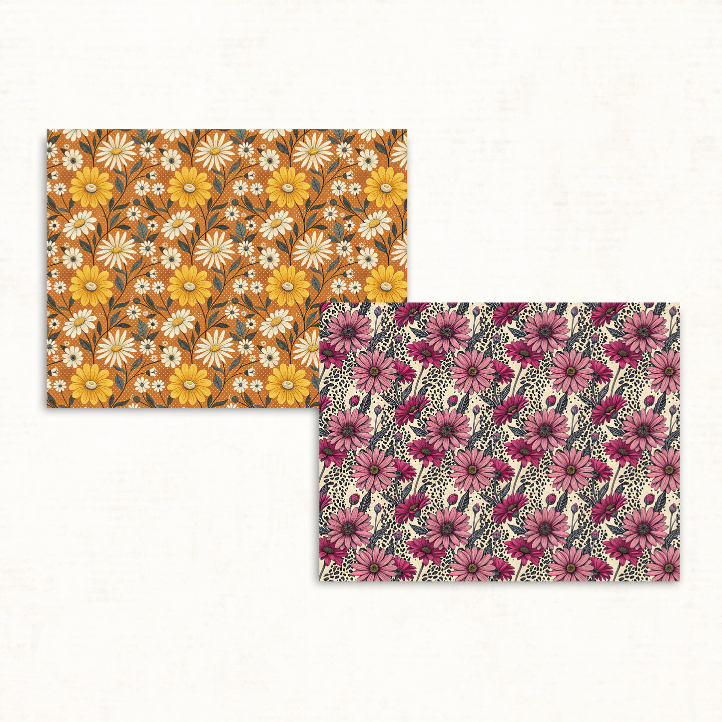 Funky Boho Floral Scrapbook Papers – Bright Printable Backgrounds with Polka Dots & Retro Flair