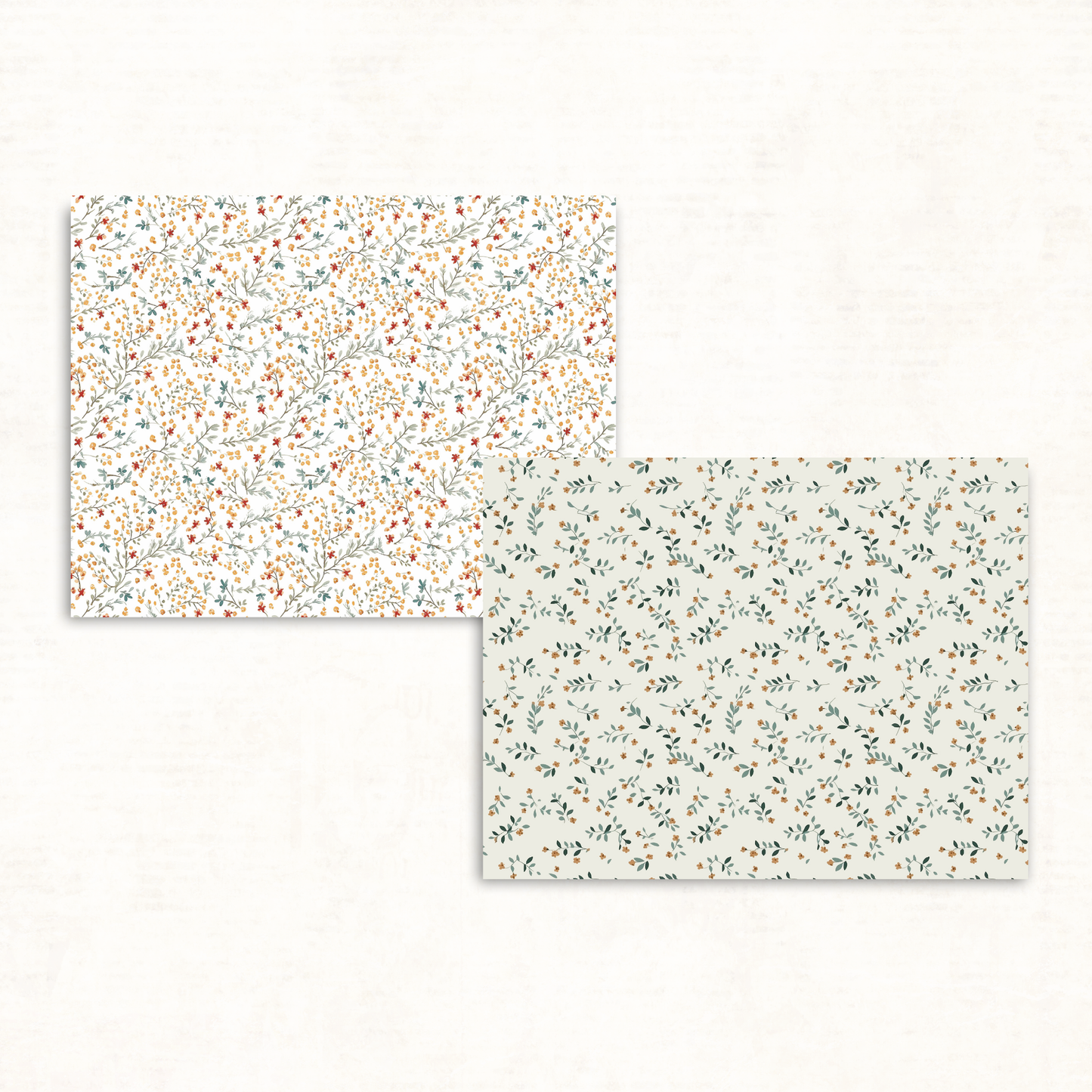 Green Boho Floral Scrapbook Papers – Printable Botanical Backgrounds for Junk Journals & Paper Crafts