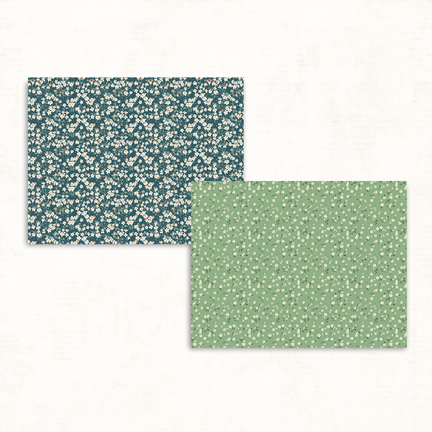 Green Boho Floral Scrapbook Papers – Printable Botanical Backgrounds for Junk Journals & Paper Crafts
