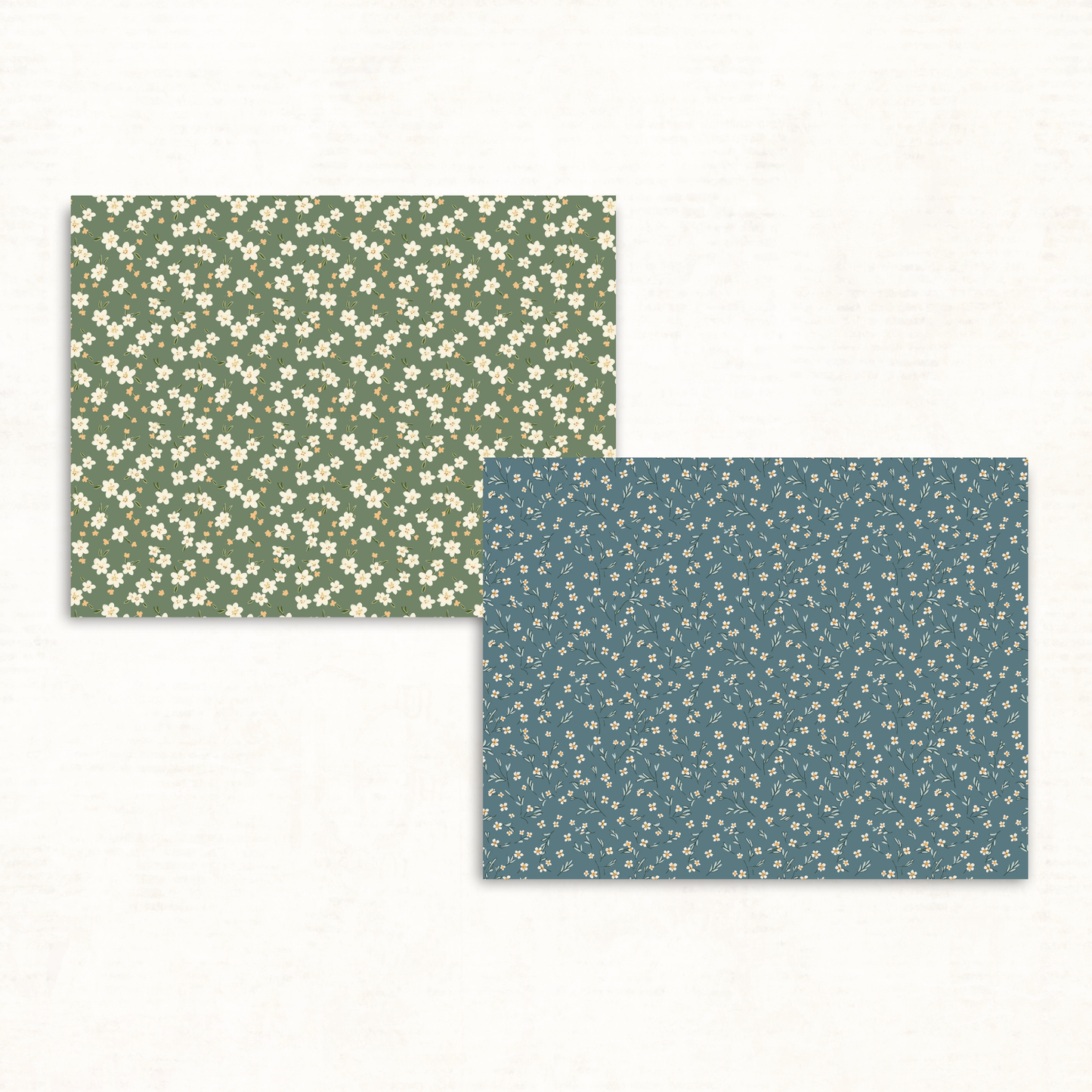 Green Boho Floral Scrapbook Papers – Printable Botanical Backgrounds for Junk Journals & Paper Crafts