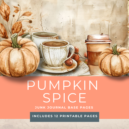 Pumpkin Spice Junk Journal Kit – Printable Fall Ephemera & Cozy Autumn Pages