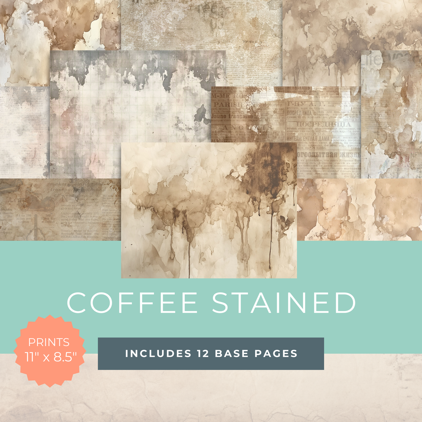 Neutral Printables Mega Bundle – 11 Vintage Ephemera Collections (Sheet Music, Maps, Portraits & More)