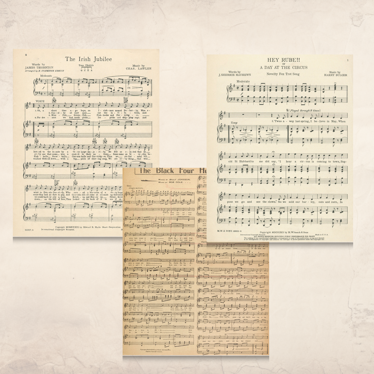 Vintage Sheet Music Printables – Printable Ephemera for Junk Journals, Collage & Scrapbooking