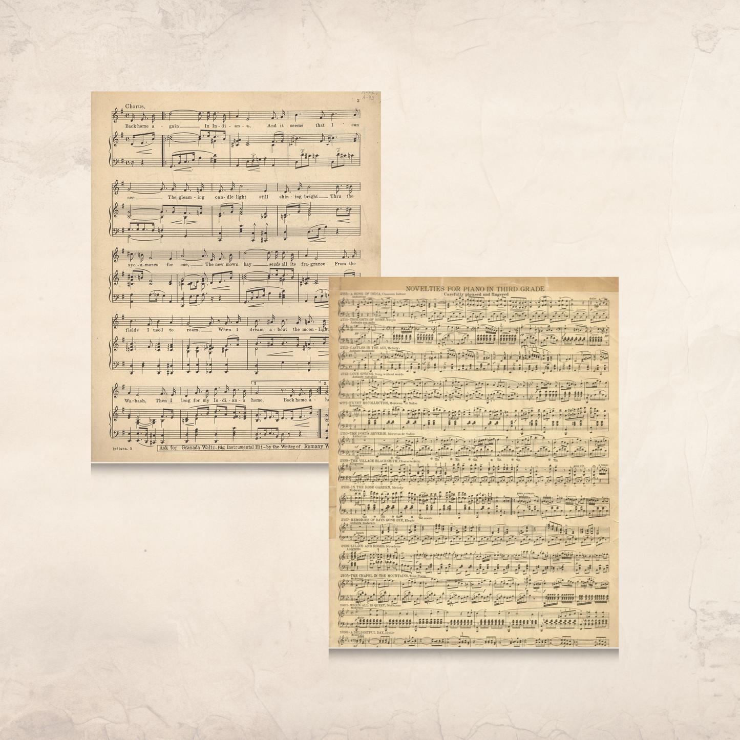 Vintage Sheet Music Printables – Printable Ephemera for Junk Journals, Collage & Scrapbooking