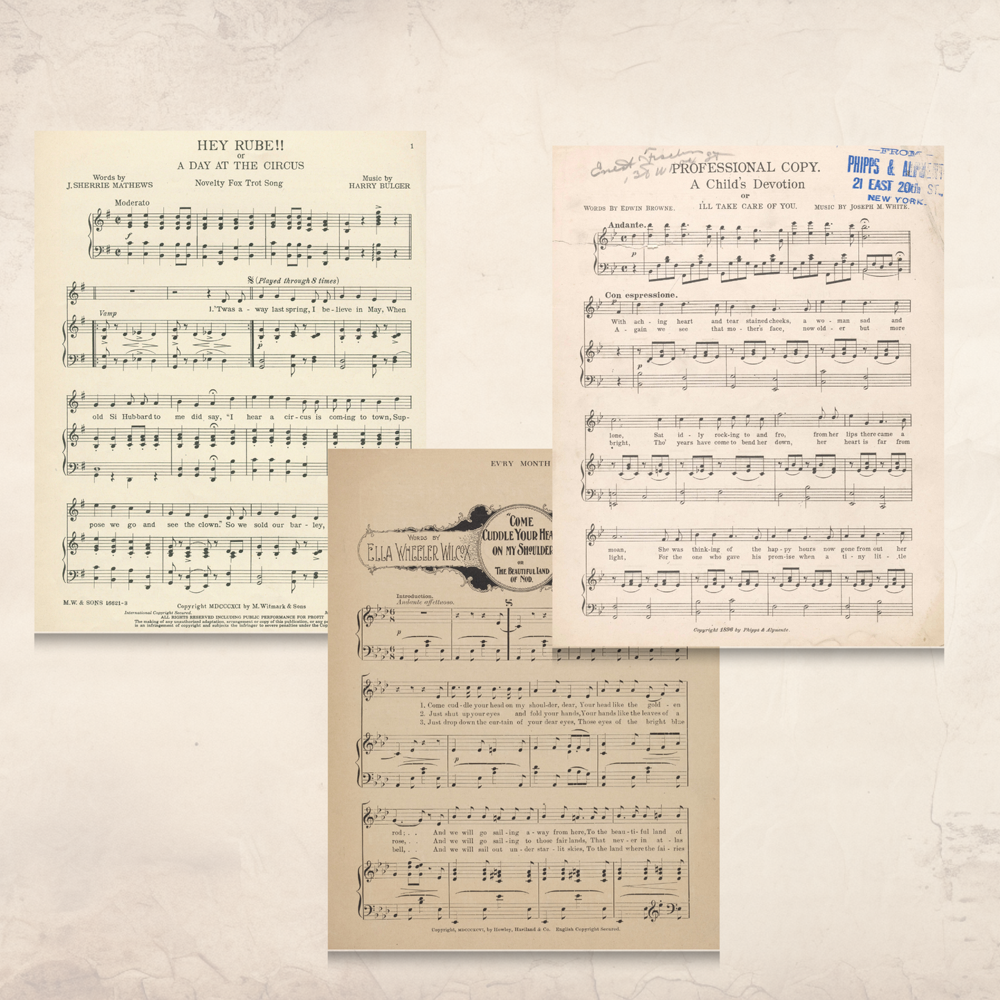 Vintage Sheet Music Printables – Printable Ephemera for Junk Journals, Collage & Scrapbooking
