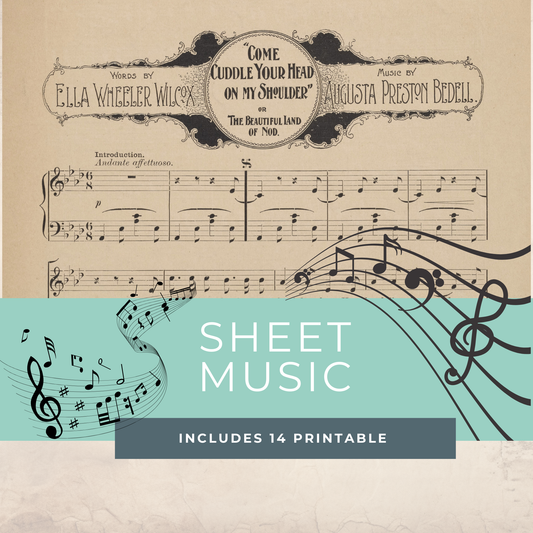 Neutral Printables Mega Bundle – 11 Vintage Ephemera Collections (Sheet Music, Maps, Portraits & More)