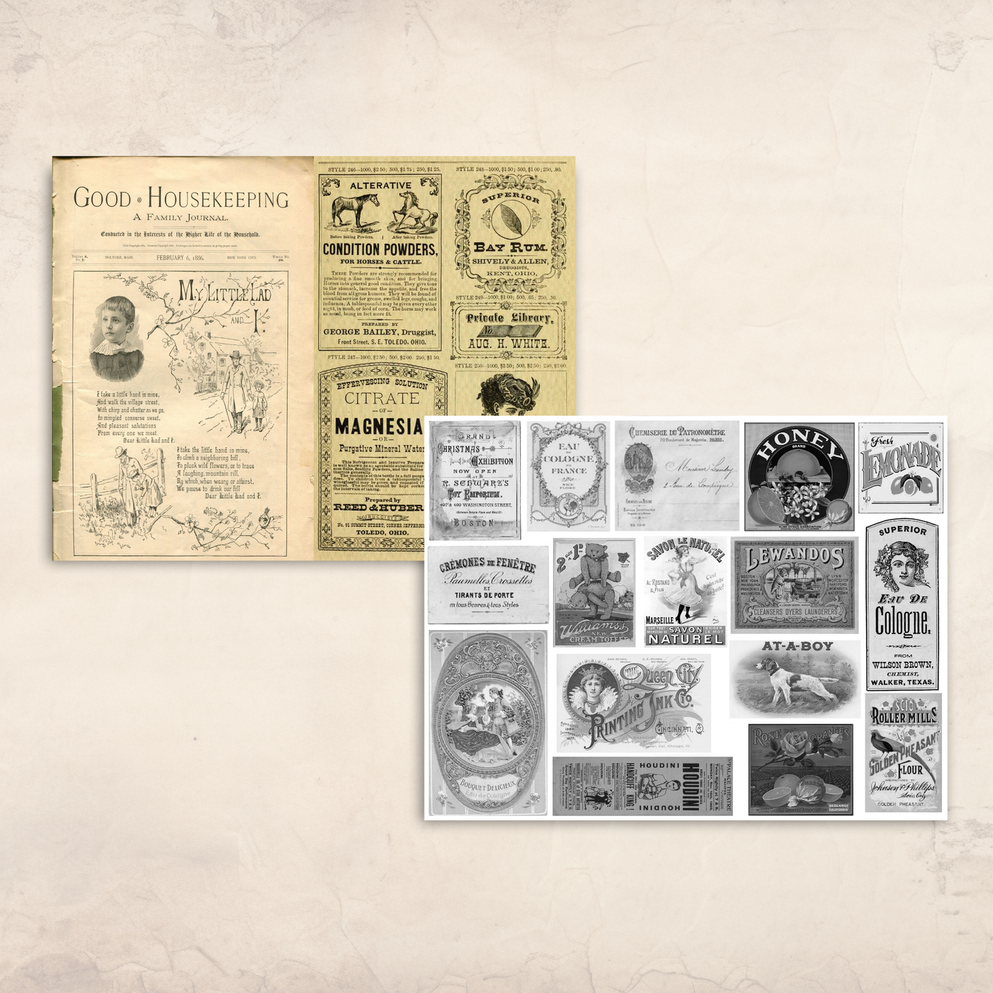 Vintage Advertisements Ephemera – Printable Antique Ads for Junk Journals & Collage