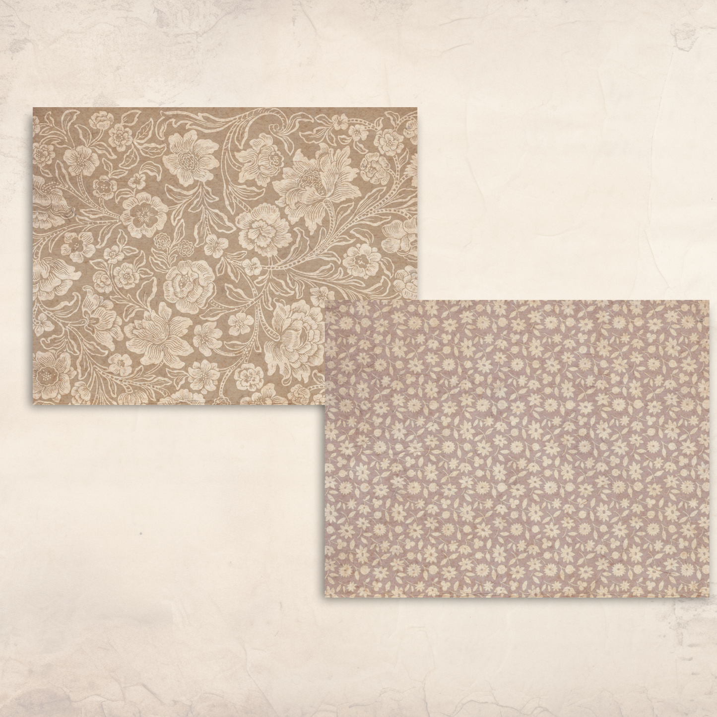 Neutral Vintage Background Papers – Printable Aged Patterns for Junk Journals & Scrapbooking