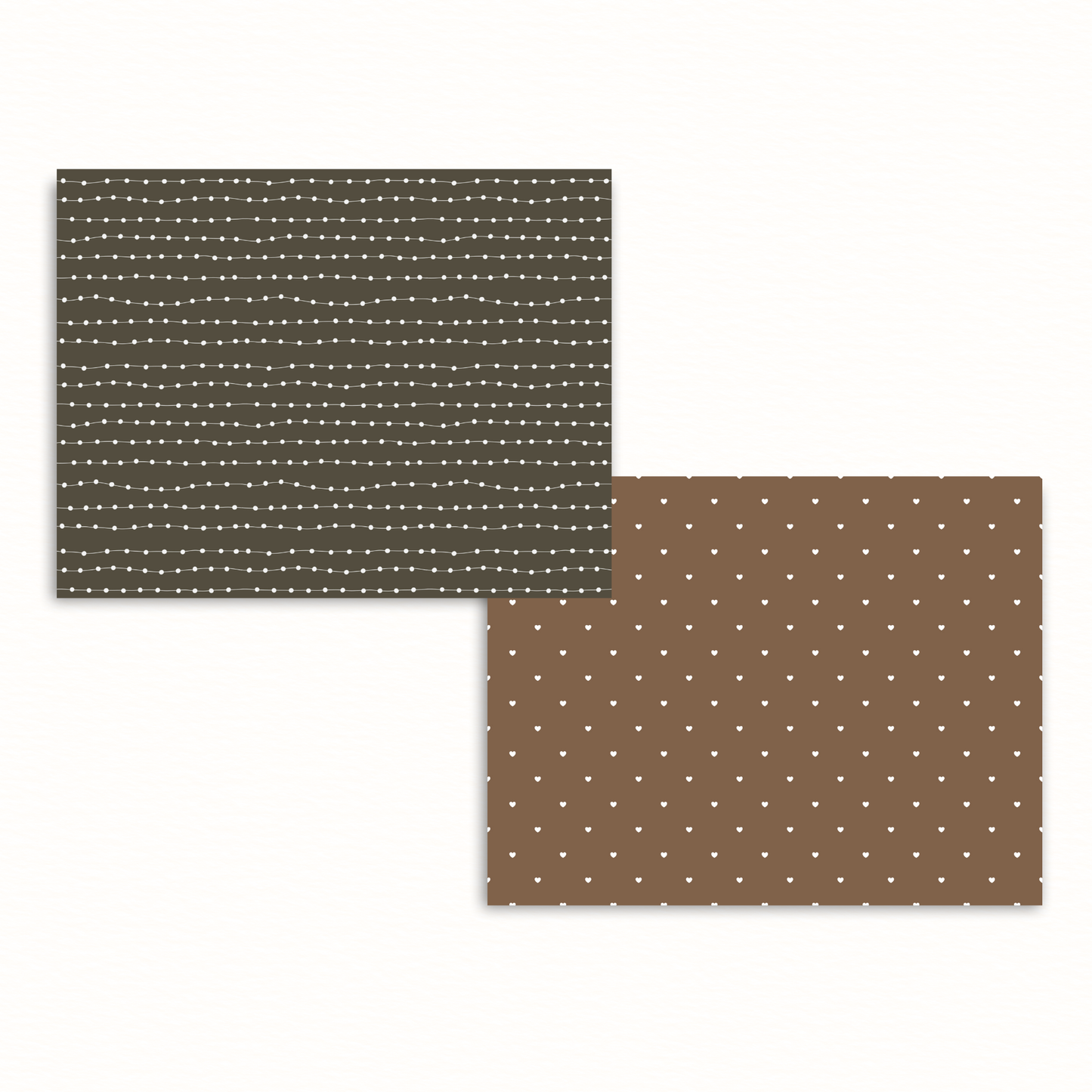 Neutral Boho Scrapbook Papers – Printable Earth-Toned Dots, Hearts, Leaves & Stripes