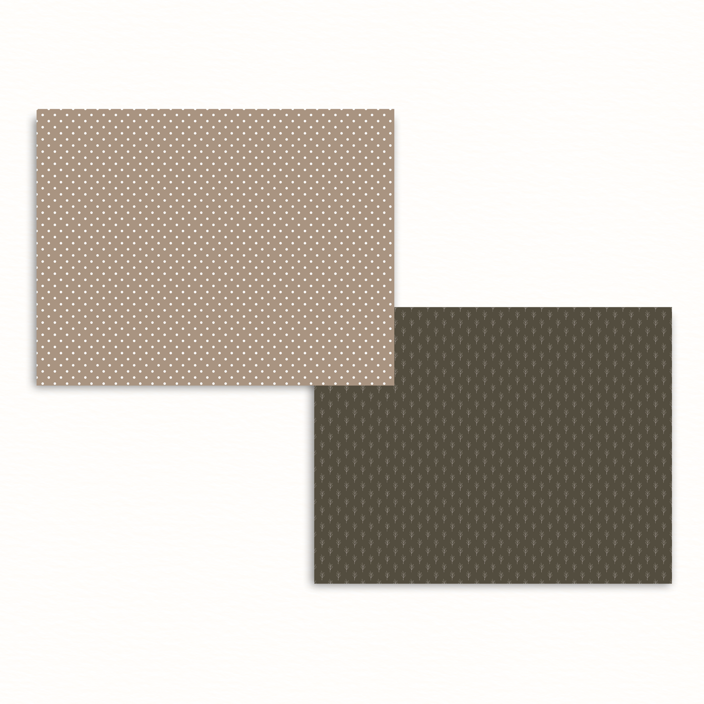 Neutral Boho Scrapbook Papers – Printable Earth-Toned Dots, Hearts, Leaves & Stripes