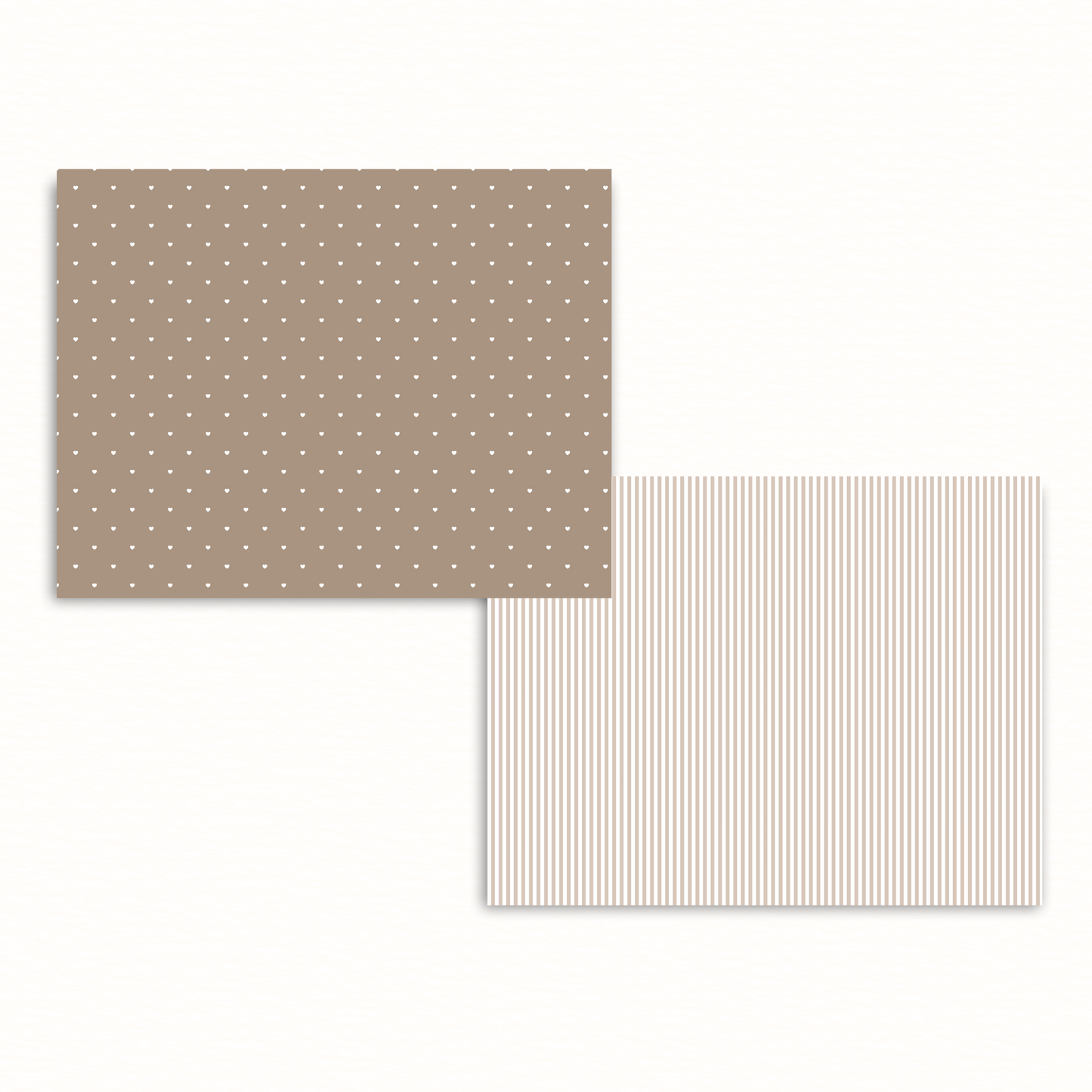 Neutral Boho Scrapbook Papers – Printable Earth-Toned Dots, Hearts, Leaves & Stripes